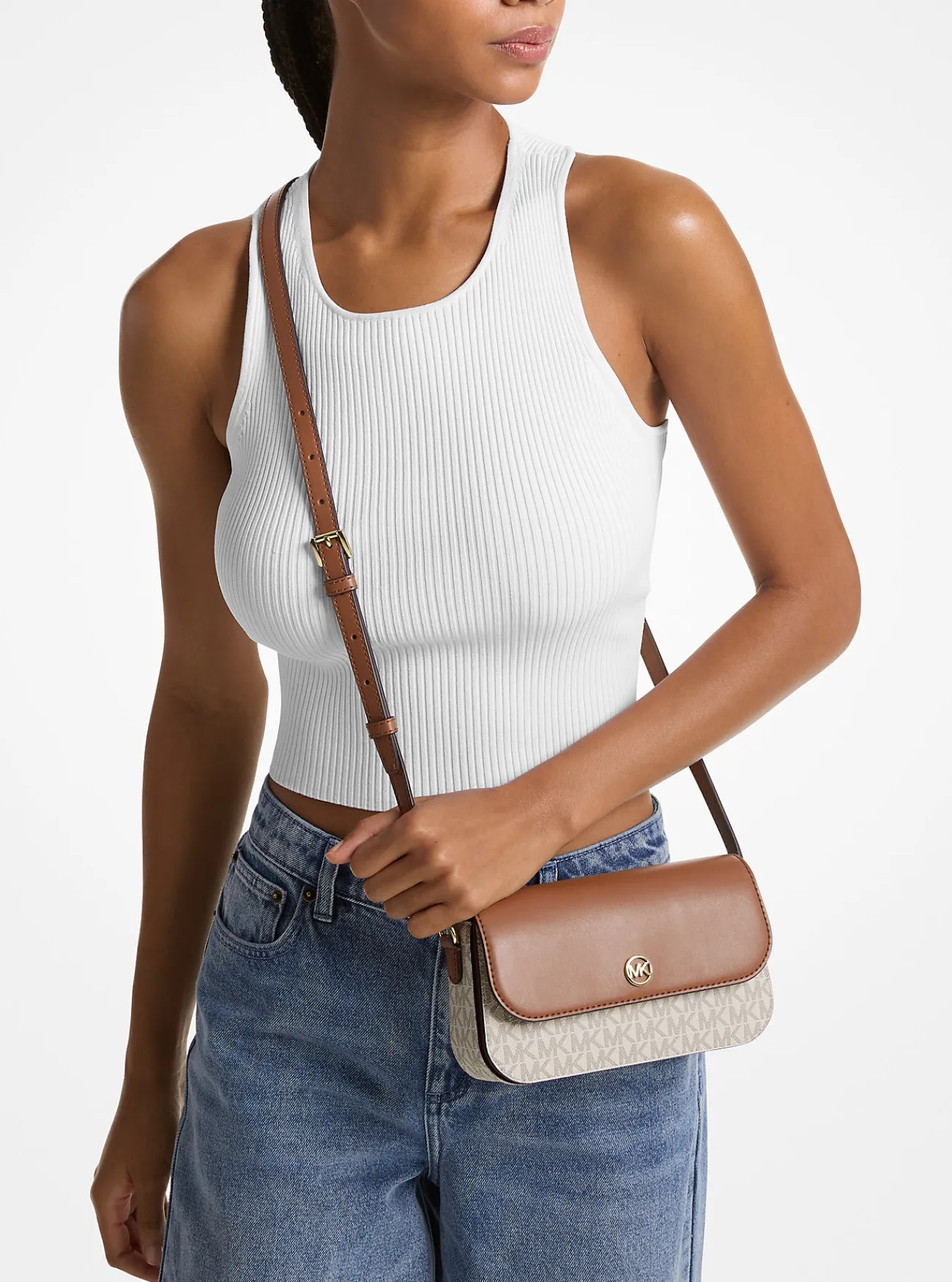 Michael Kors Crossbodytas Jet Set Travel met logo, klein VANILLE Fashion
