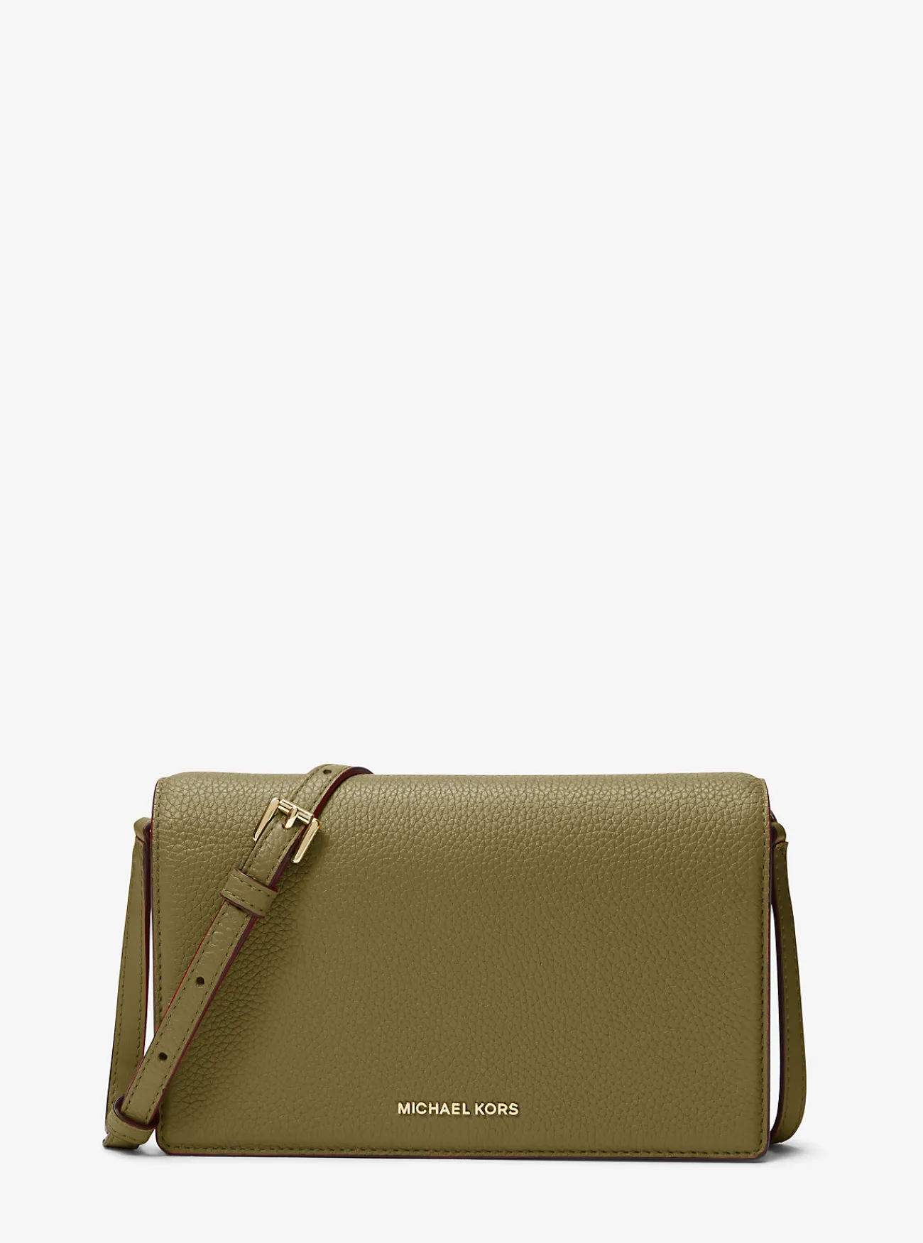 Michael Kors Crossbodytas Jet Set van getrommeld leer met flap aan voorzijde, middelgroot SAFARIGROEN New