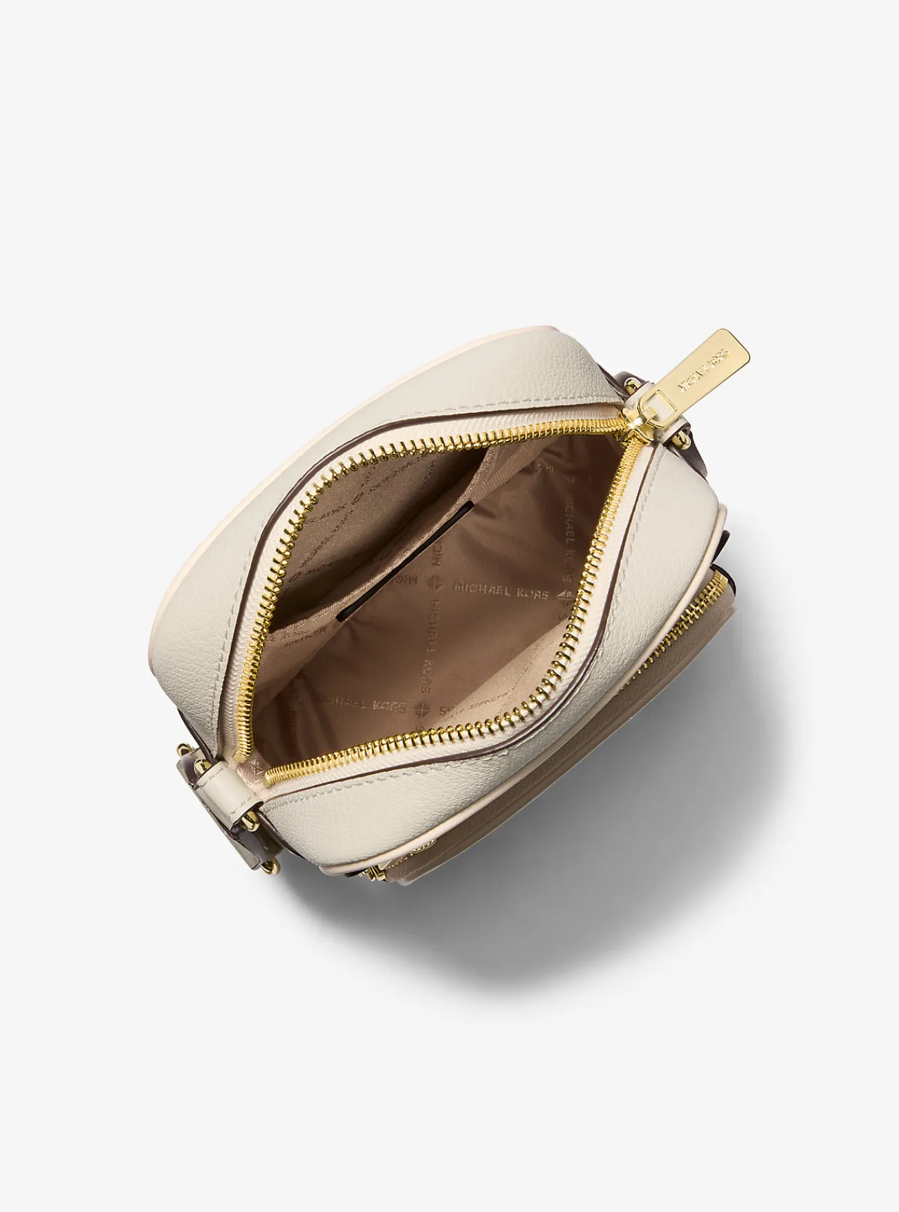 Michael Kors Crossbodytas Jet Set van leer, middelgroot LICHTCR&Egrave;ME Sale