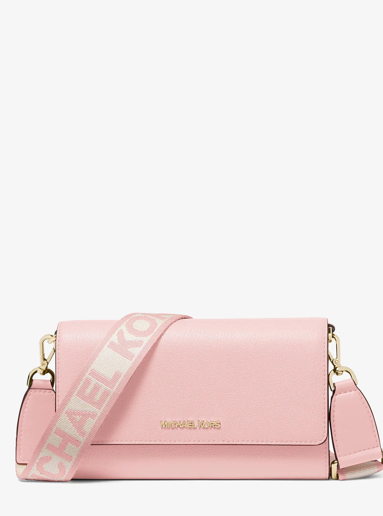 Michael Kors Crossbodytas Jet Set van leer, groot POEDERROZE Clearance