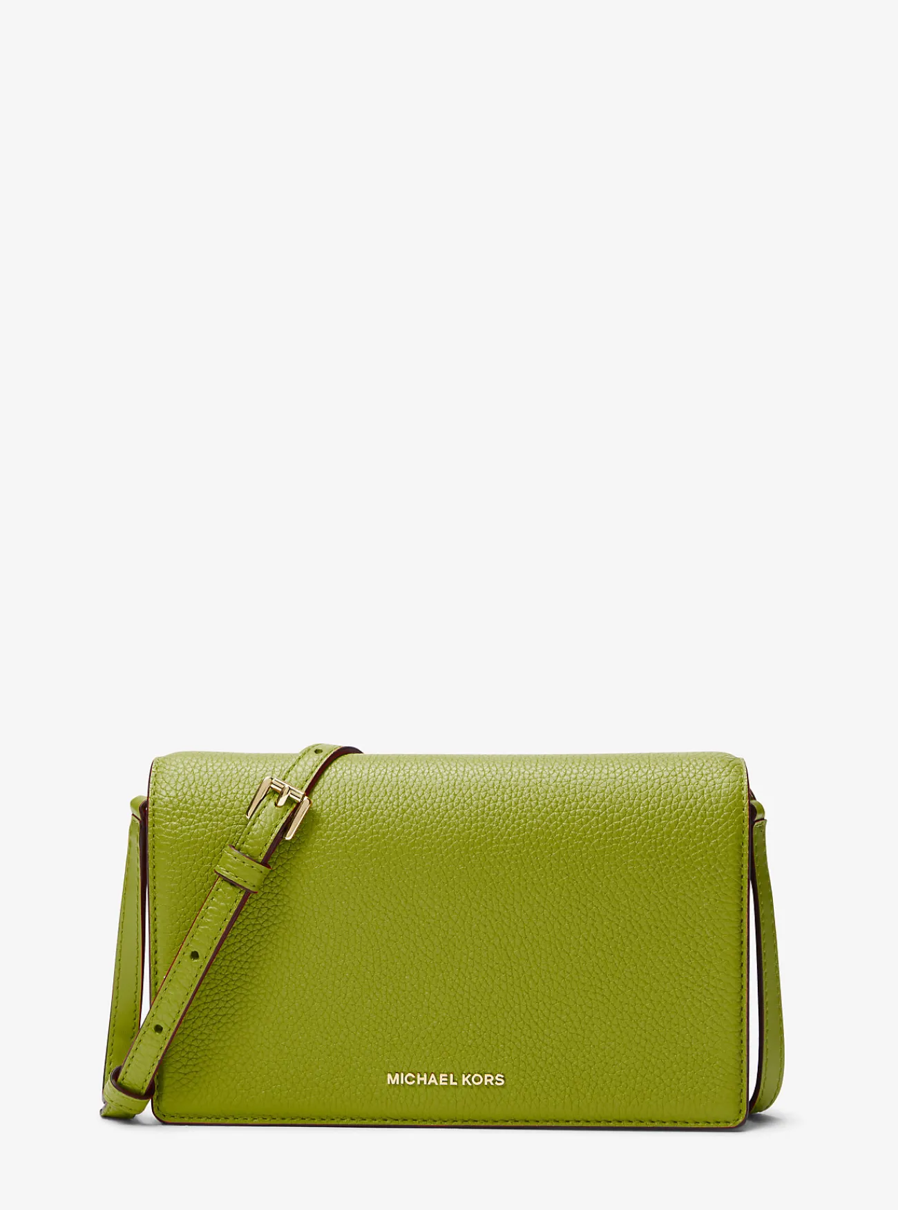 Michael Kors Crossbodytas Jet Set van getrommeld leer met flap aan voorzijde, middelgroot WEIDEGROEN Discount