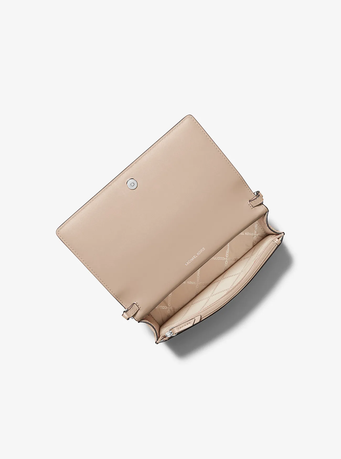 Michael Kors Crossbodytas Jet Set van getrommeld leer, middelgroot LICHTZAND Sale