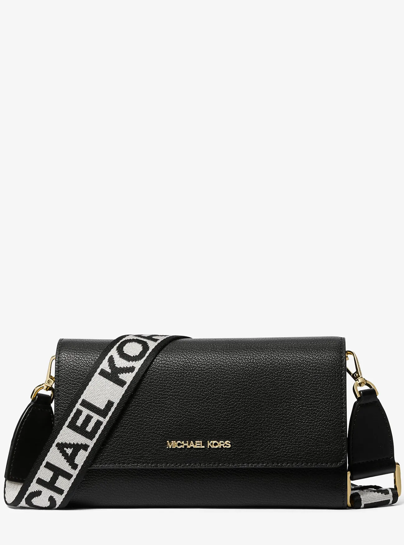 Michael Kors Crossbodytas Jet Set van leer, groot ZWART Best