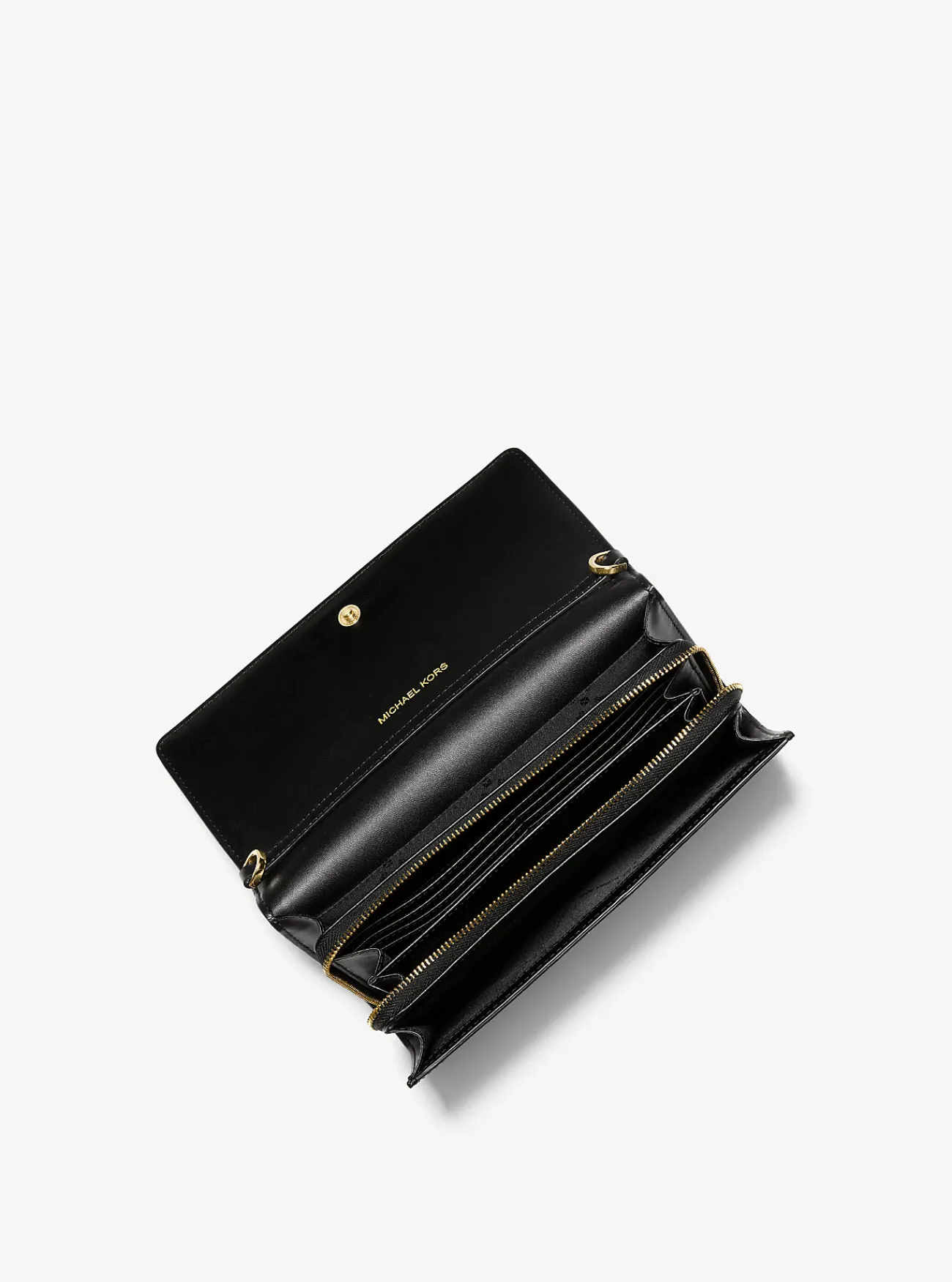 Michael Kors Crossbodytas Jet Set van leer, groot ZWART Best