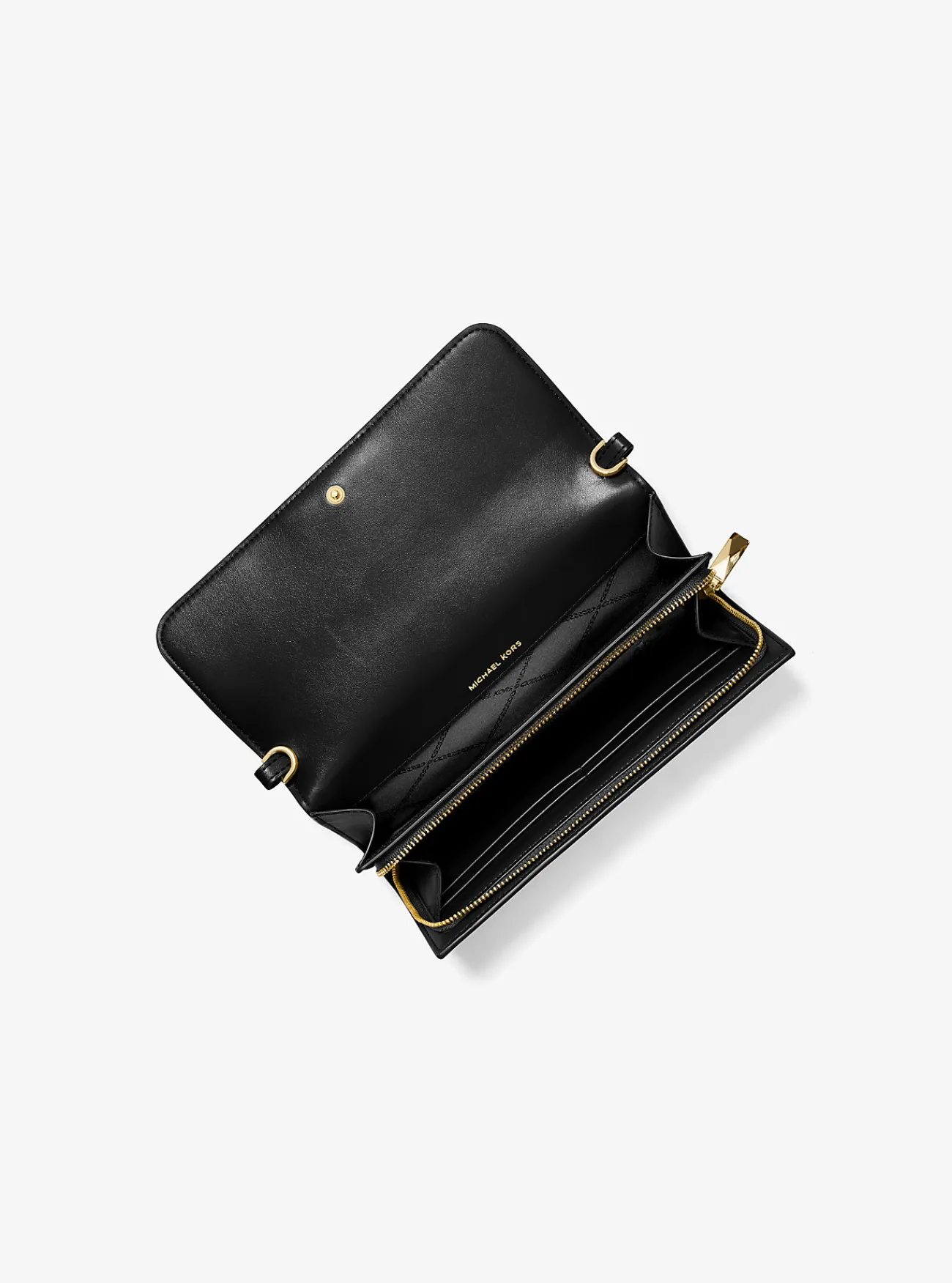 Michael Kors Crossbodytas Jet Set van saffianoleer, aanpasbaar en groot ZWART Discount