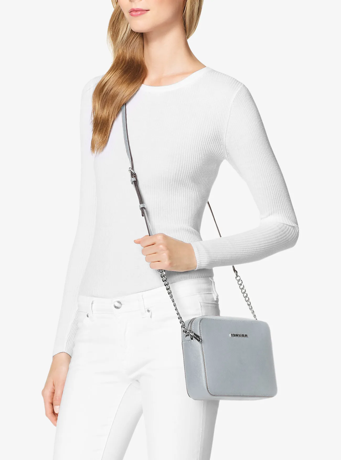 Michael Kors Crossbodytas Jet Set van saffianoleer, groot Hot
