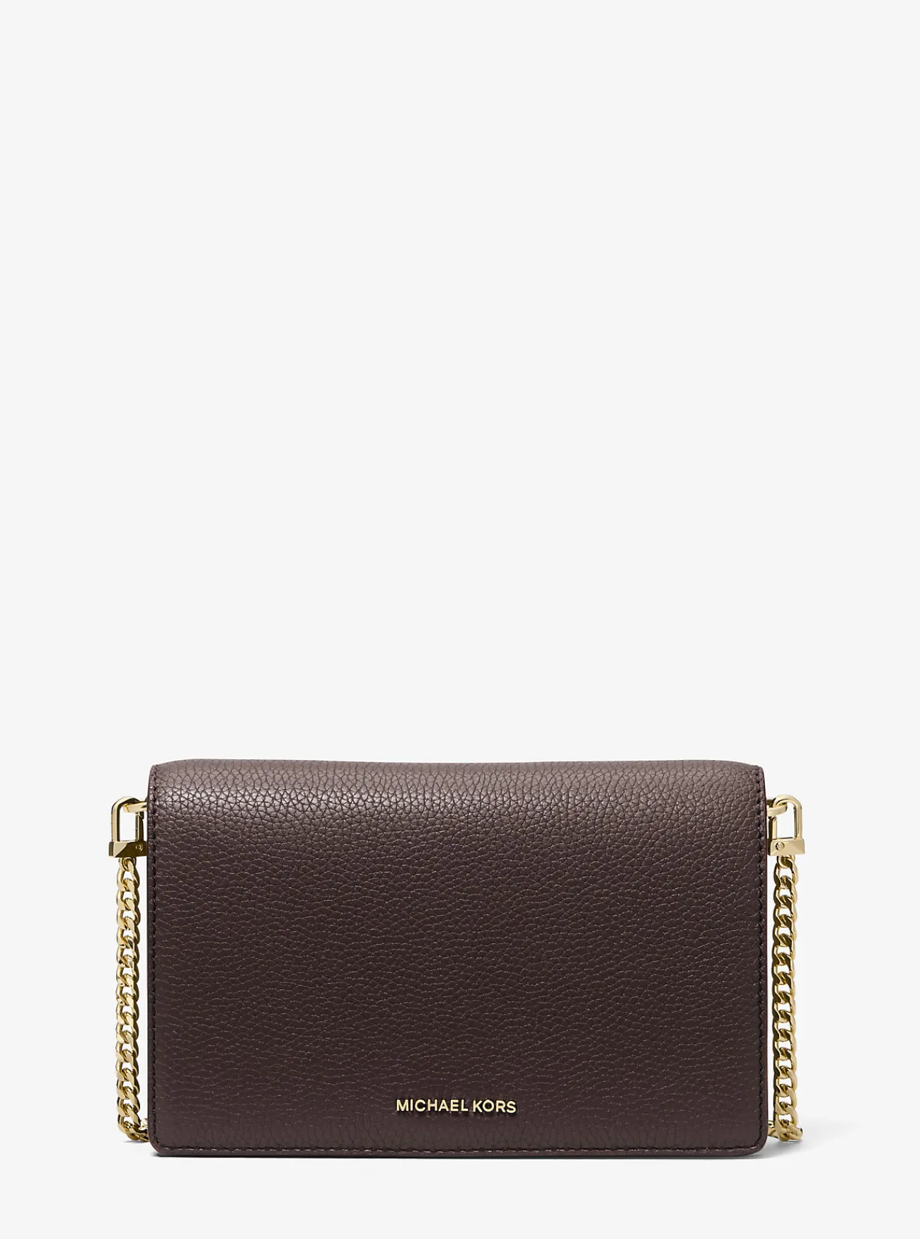 Michael Kors Crossbodytas Jet Set van getrommeld leer, middelgroot CHOCOLADE Outlet