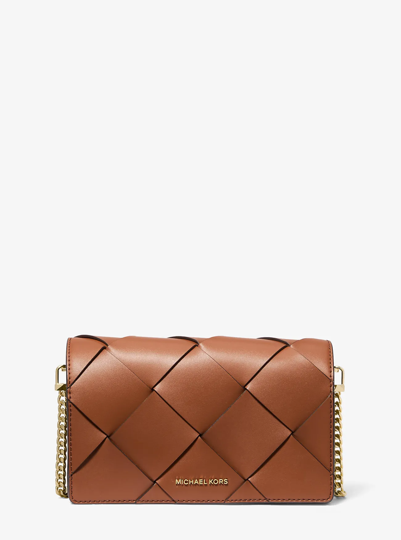 Michael Kors Crossbodytas Jet Set van geweven leer, middelgroot LUGGAGE Outlet