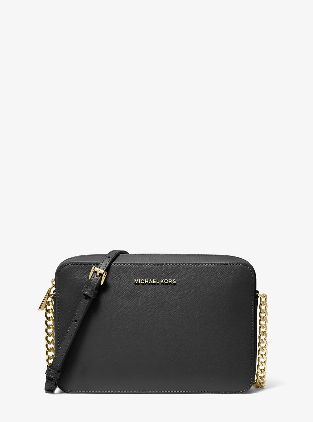 Michael Kors Crossbodytas Jet Set van saffianoleer, groot ZWART Discount