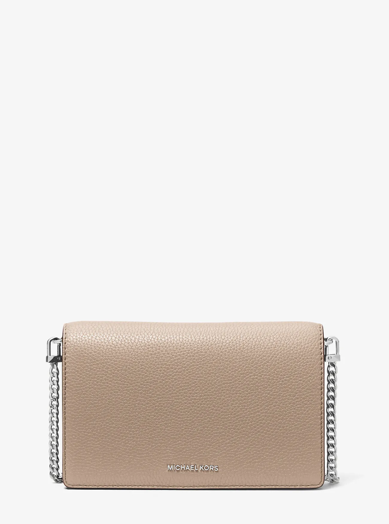 Michael Kors Crossbodytas Jet Set van getrommeld leer, middelgroot LICHTZAND Clearance