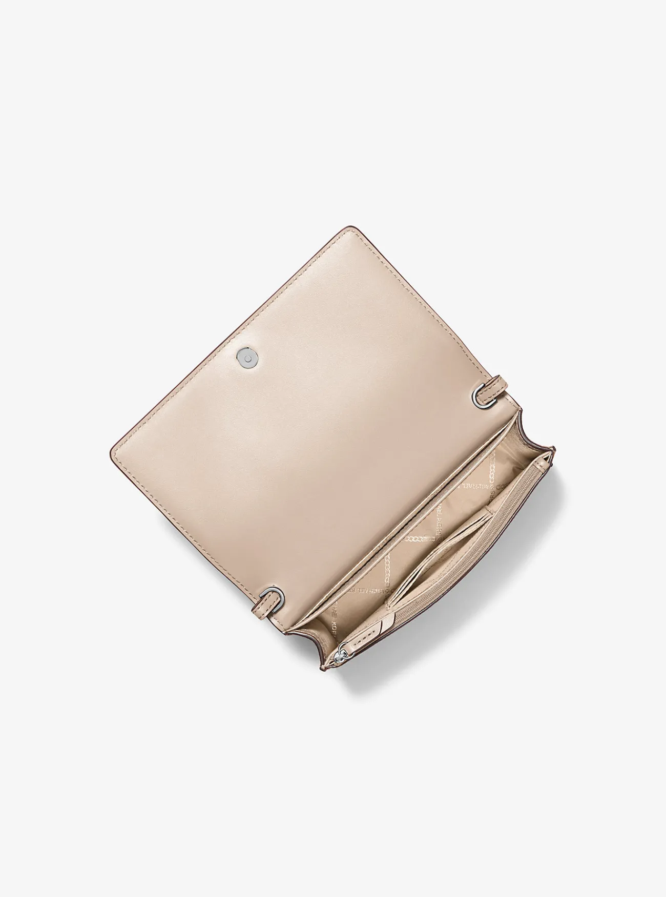Michael Kors Crossbodytas Jet Set van getrommeld leer, middelgroot LICHTZAND Clearance