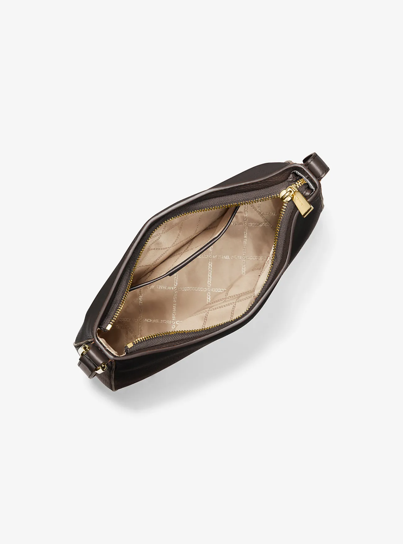 Michael Kors Crossbodytas Kensington van getrommeld leer, groot CHOCOLADE Online