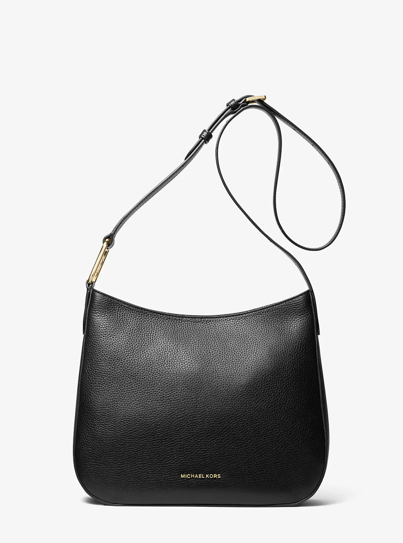 Michael Kors Crossbodytas Kensington van getrommeld leer, groot ZWART Sale