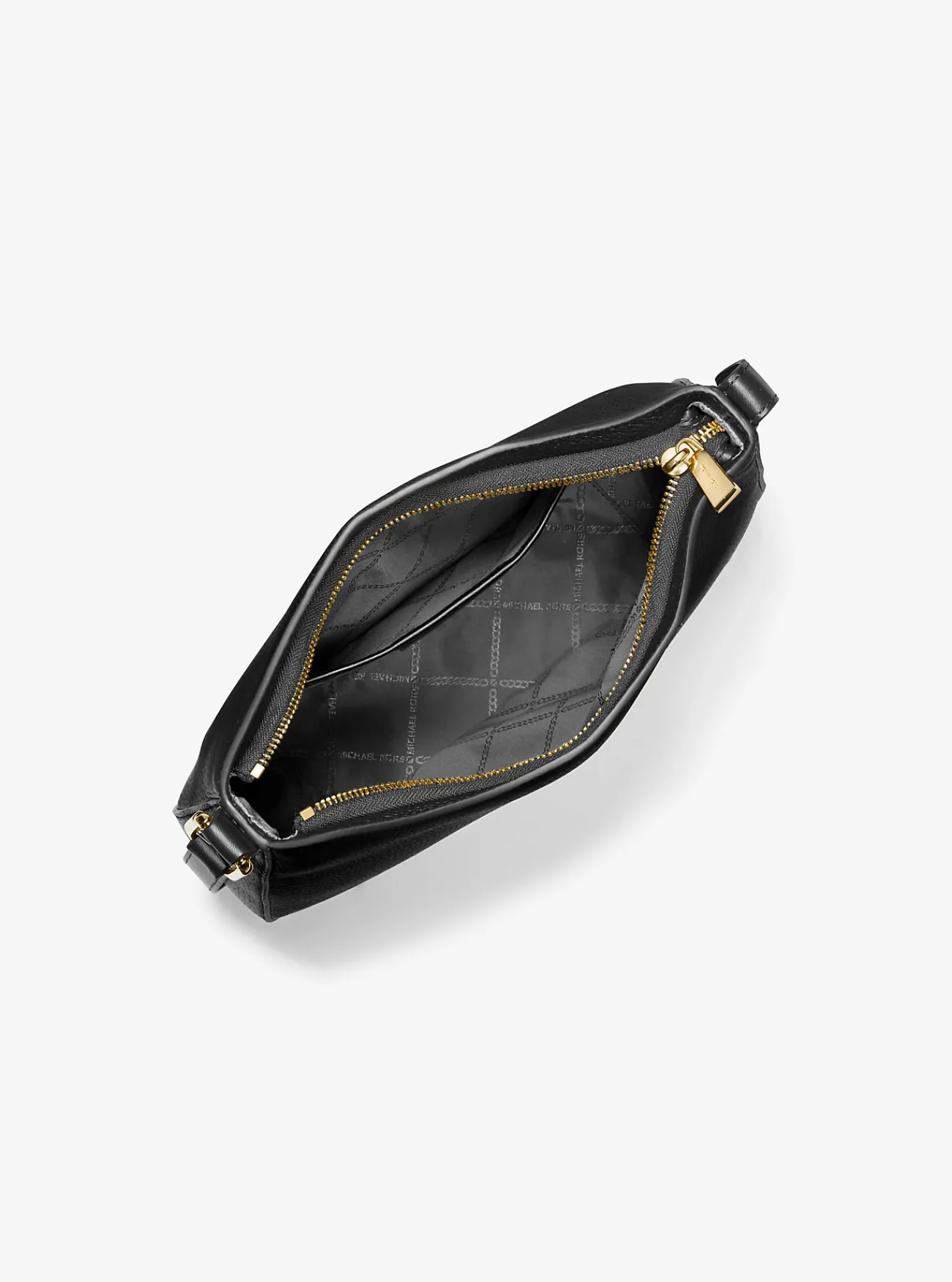 Michael Kors Crossbodytas Kensington van getrommeld leer, groot ZWART Sale