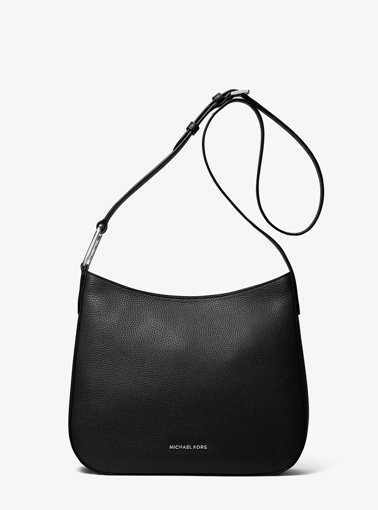 Michael Kors Crossbodytas Kensington van getrommeld leer, groot ZWART Clearance