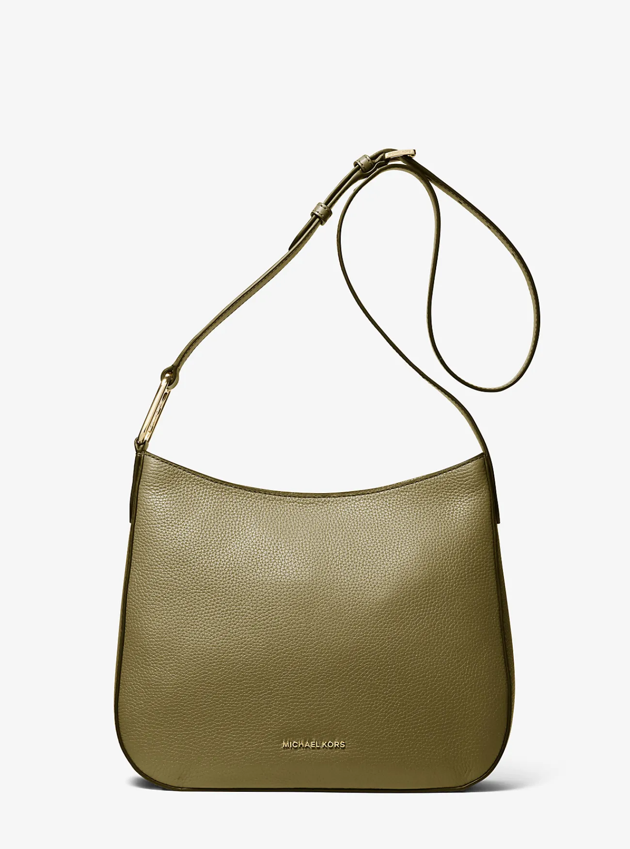 Michael Kors Crossbodytas Kensington van getrommeld leer, groot SAFARIGROEN Outlet