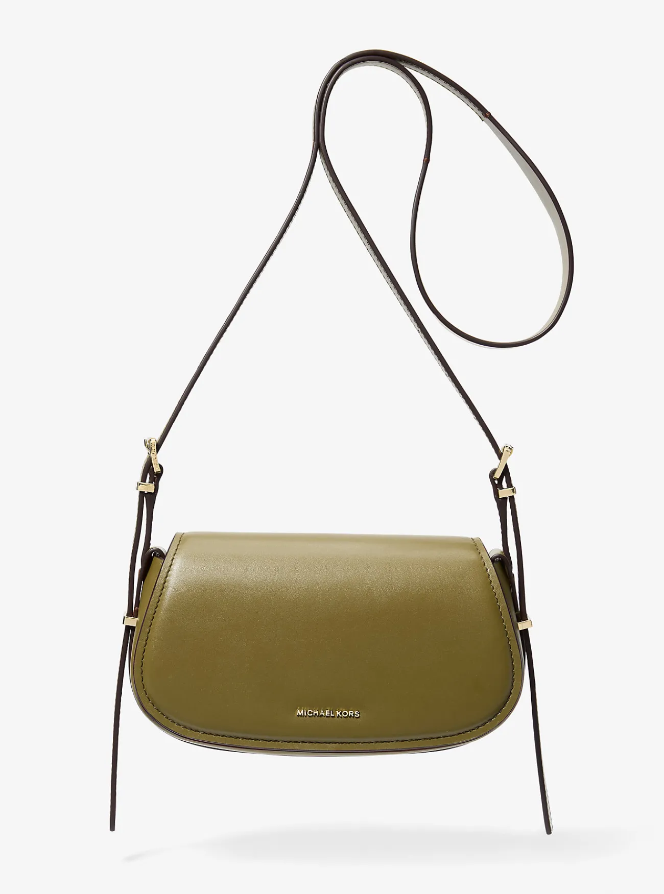 Michael Kors Crossbodytas Lydia van leer, klein SAFARIGROEN Online