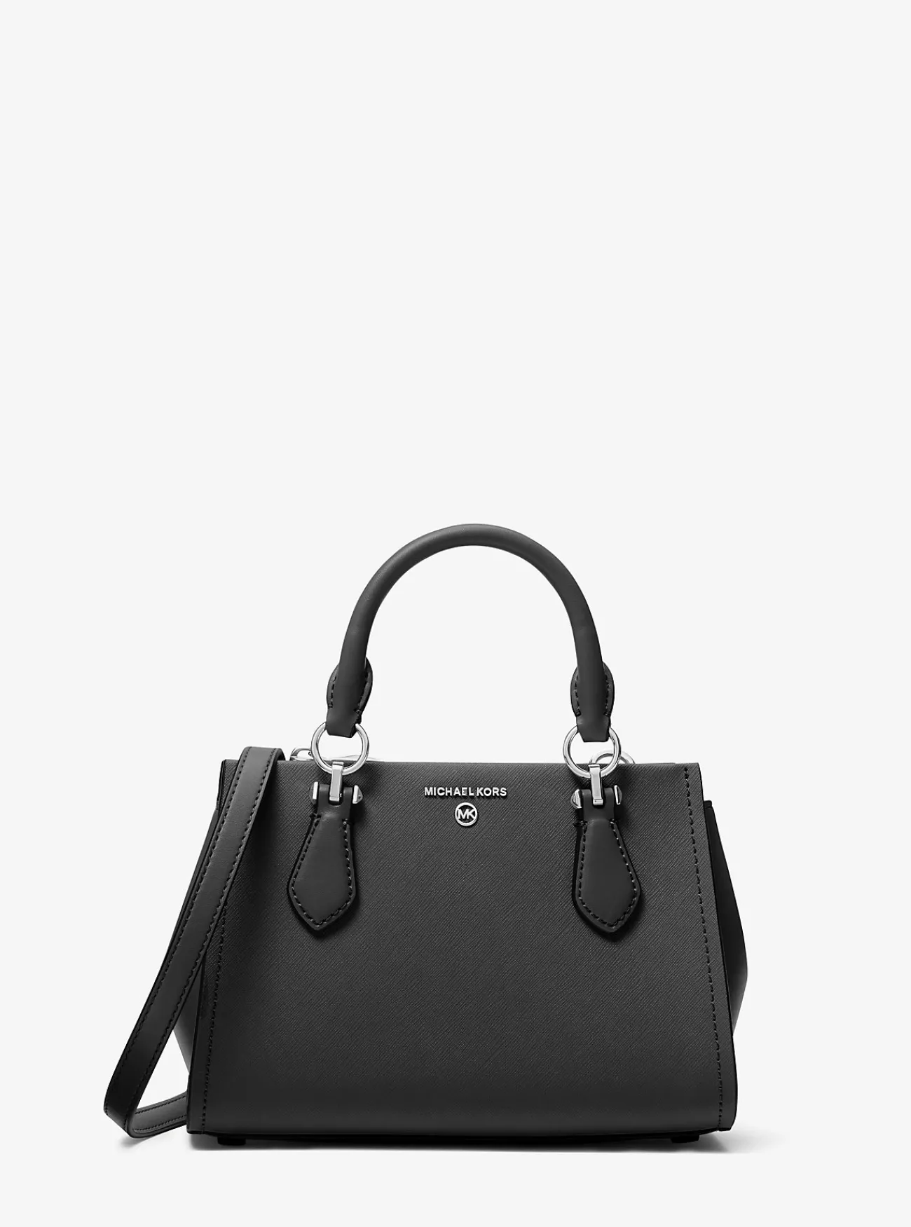 Michael Kors Crossbodytas Marilyn van saffianoleer, klein ZWART Discount