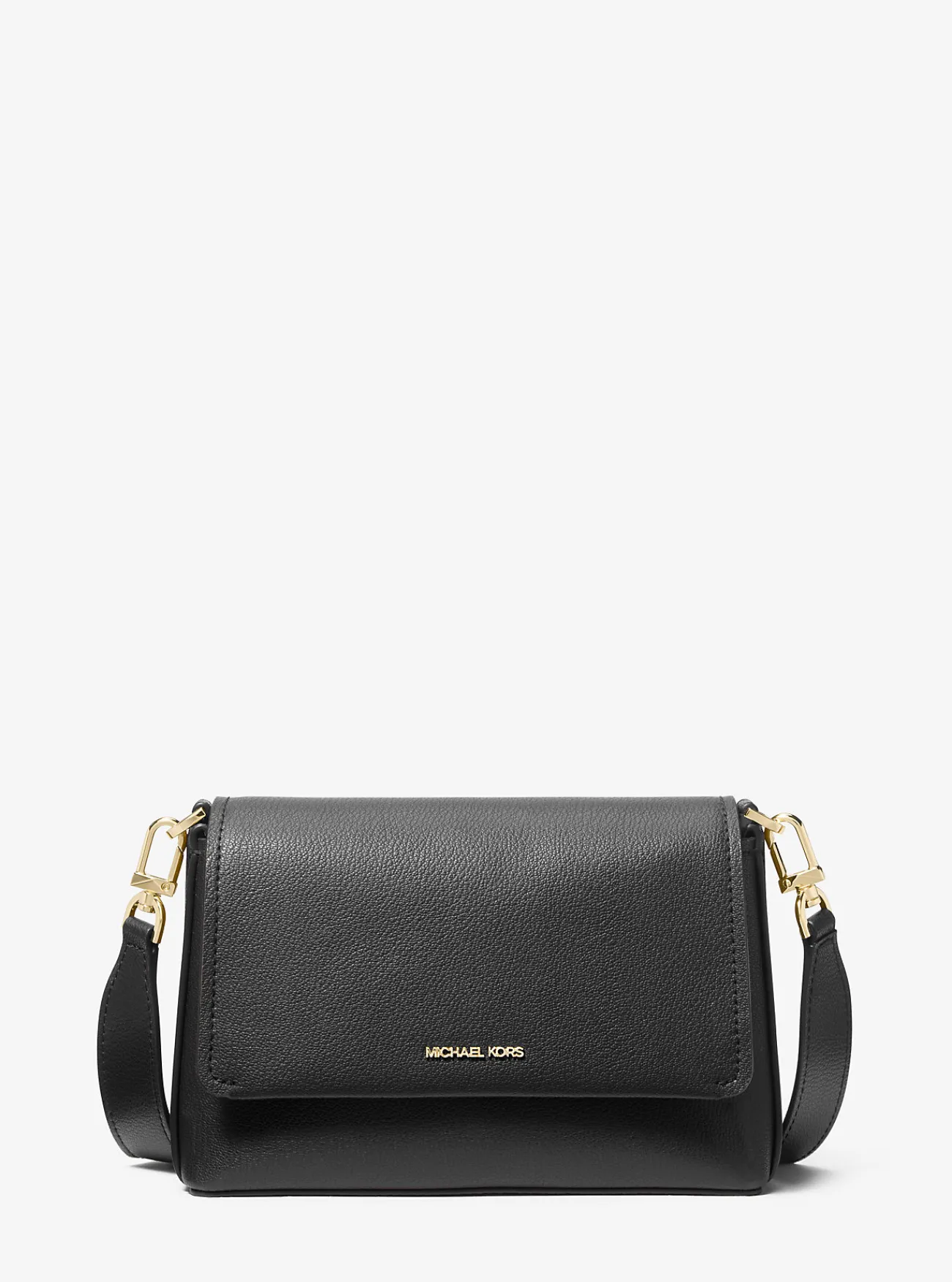 Michael Kors Crossbodytas Nessa van leer, klein ZWART Online
