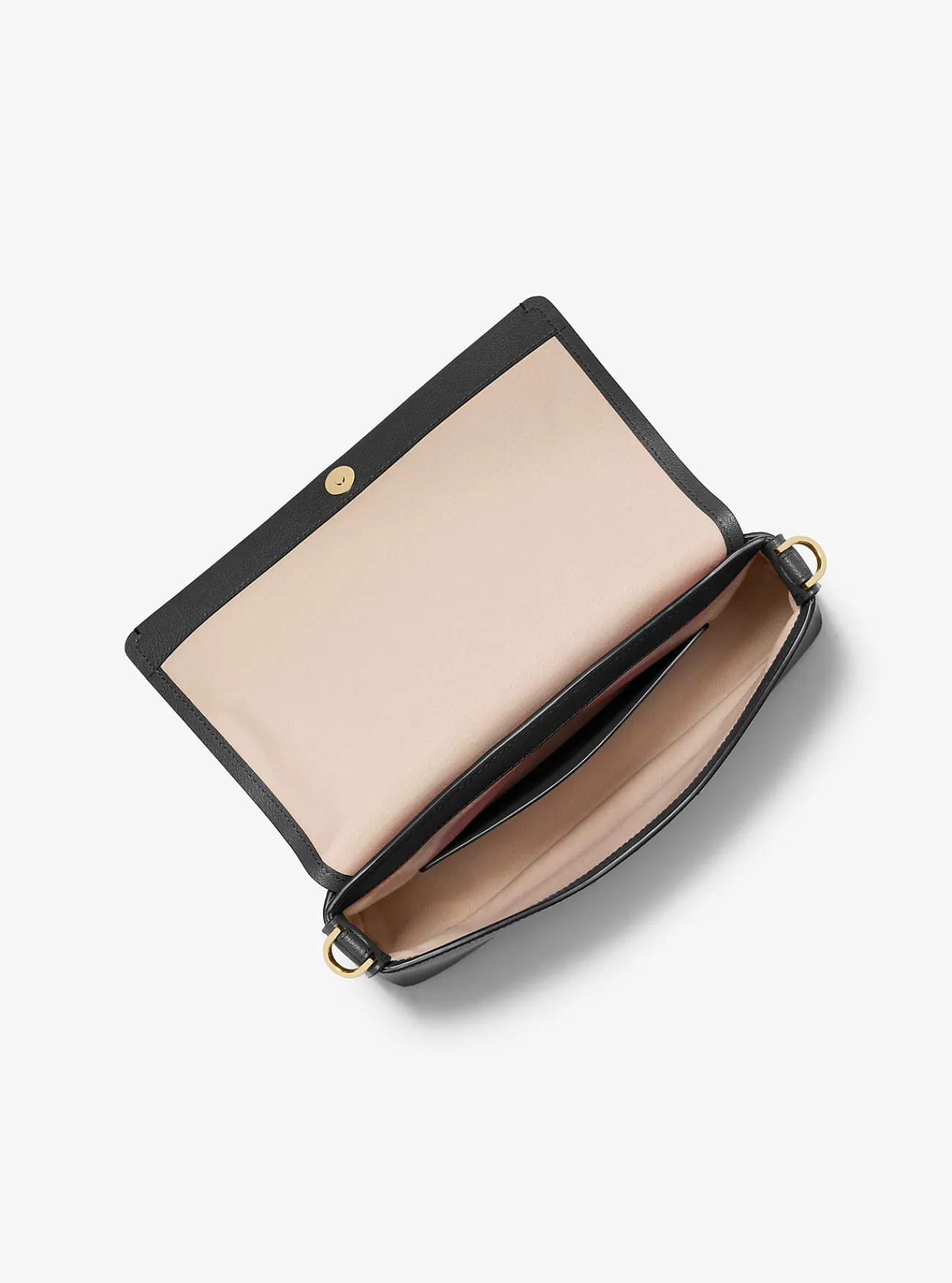 Michael Kors Crossbodytas Nessa van leer, groot ZWART Fashion