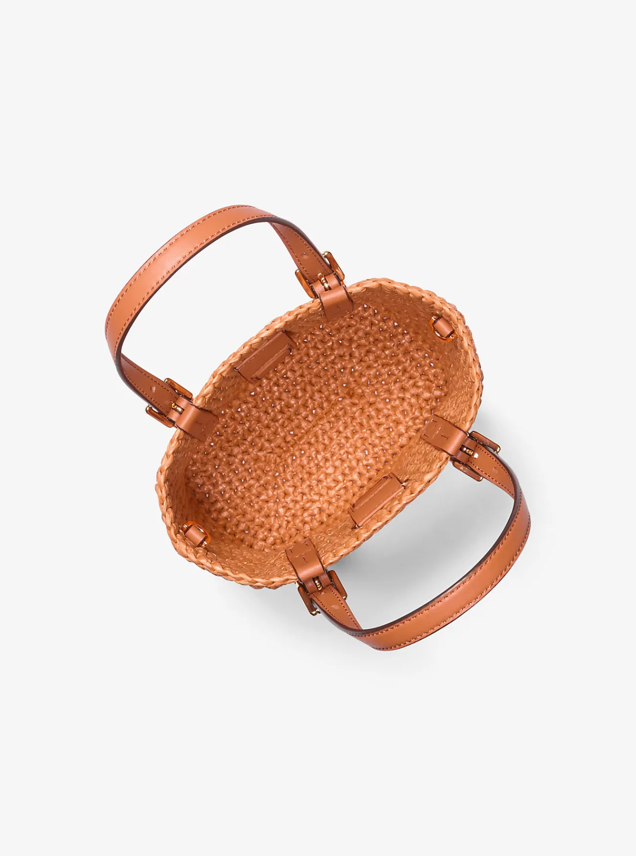 Michael Kors Crossbodytas Quinn van gehaakt stro, extra klein ORANJEPUNCH Online