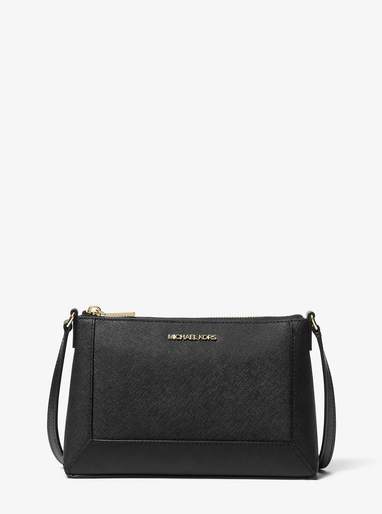 Michael Kors Crossbodytas Sallie van saffianoleer, middelgroot ZWART Discount