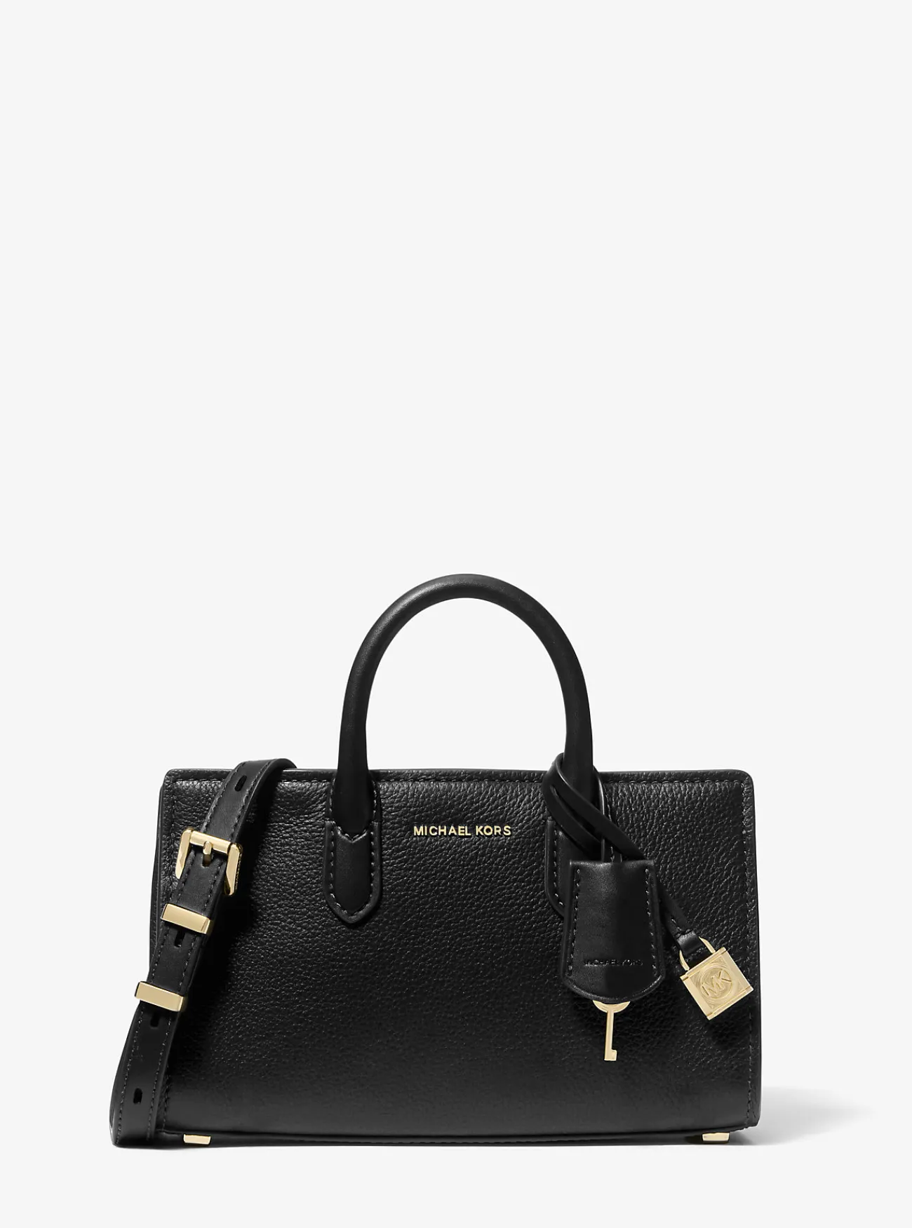 Michael Kors Crossbodytas Scarlett van leer, extra klein ZWART Sale