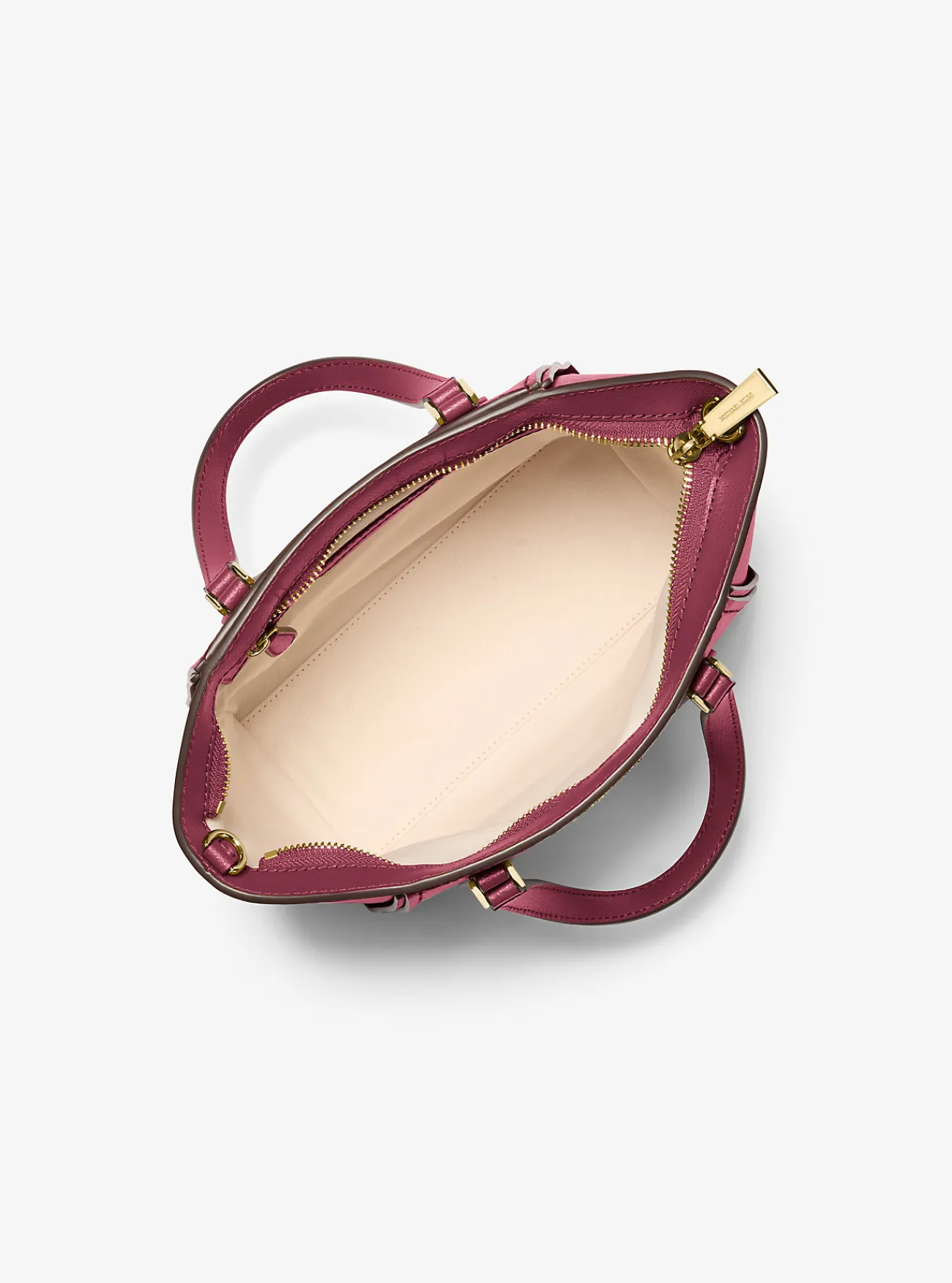 Michael Kors Crossbodytas Taryn van leer, aanpasbaar en klein MOERBEI Discount