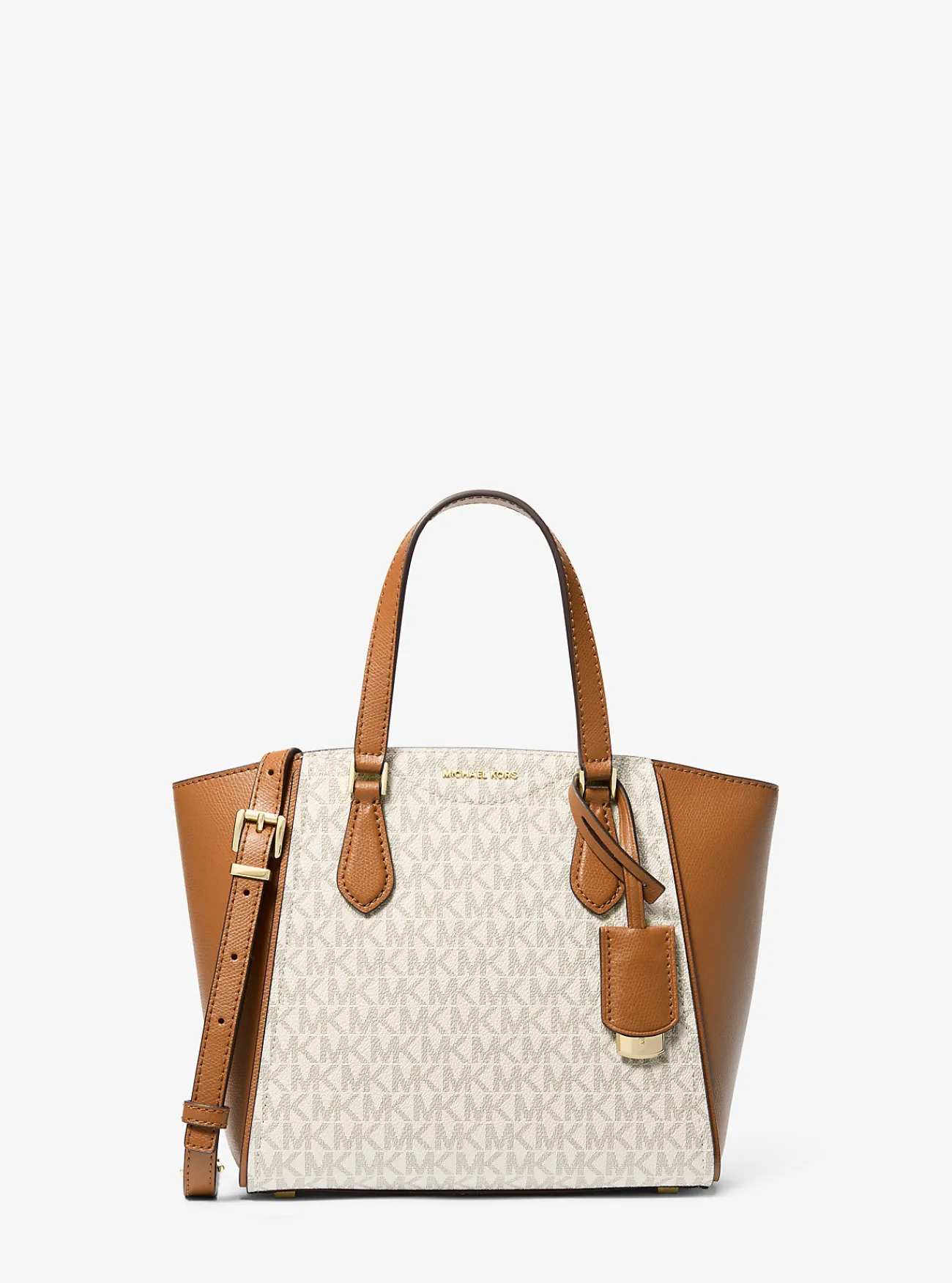 Michael Kors Crossbodytas Taryn van leer met klein kenmerkend logo, aanpasbaar Sale