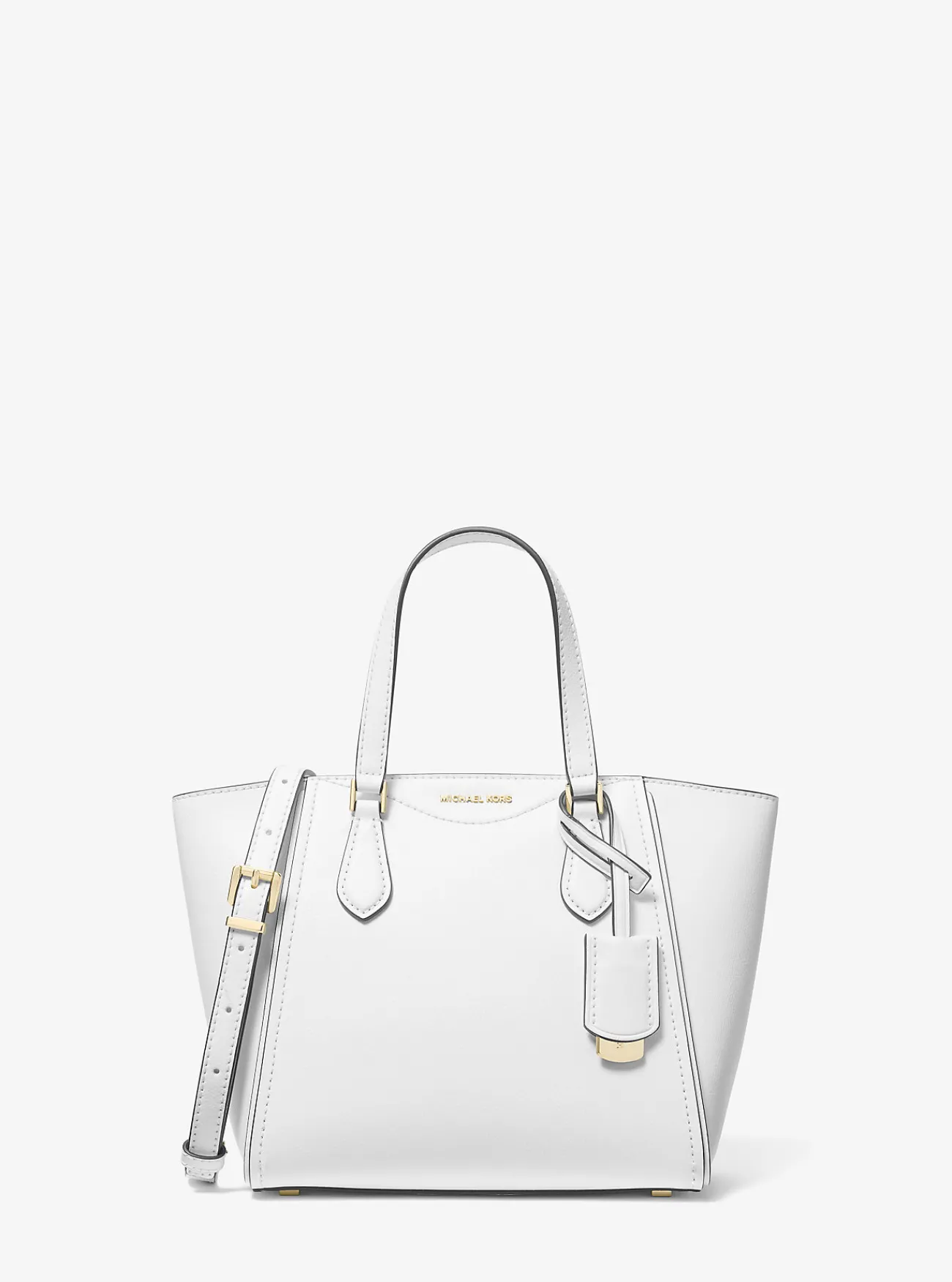 Michael Kors Crossbodytas Taryn van leer, aanpasbaar en klein OPTISCHWIT Discount