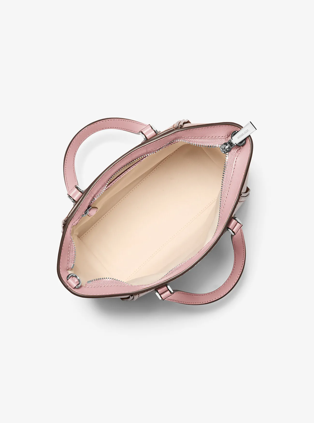 Michael Kors Crossbodytas Taryn van leer, aanpasbaar en klein ZACHTROZE New