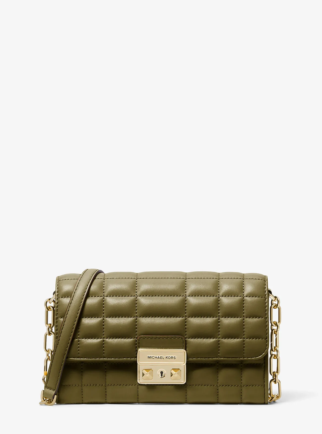 Michael Kors Crossbodytas Tribeca van leer SAFARIGROEN Hot