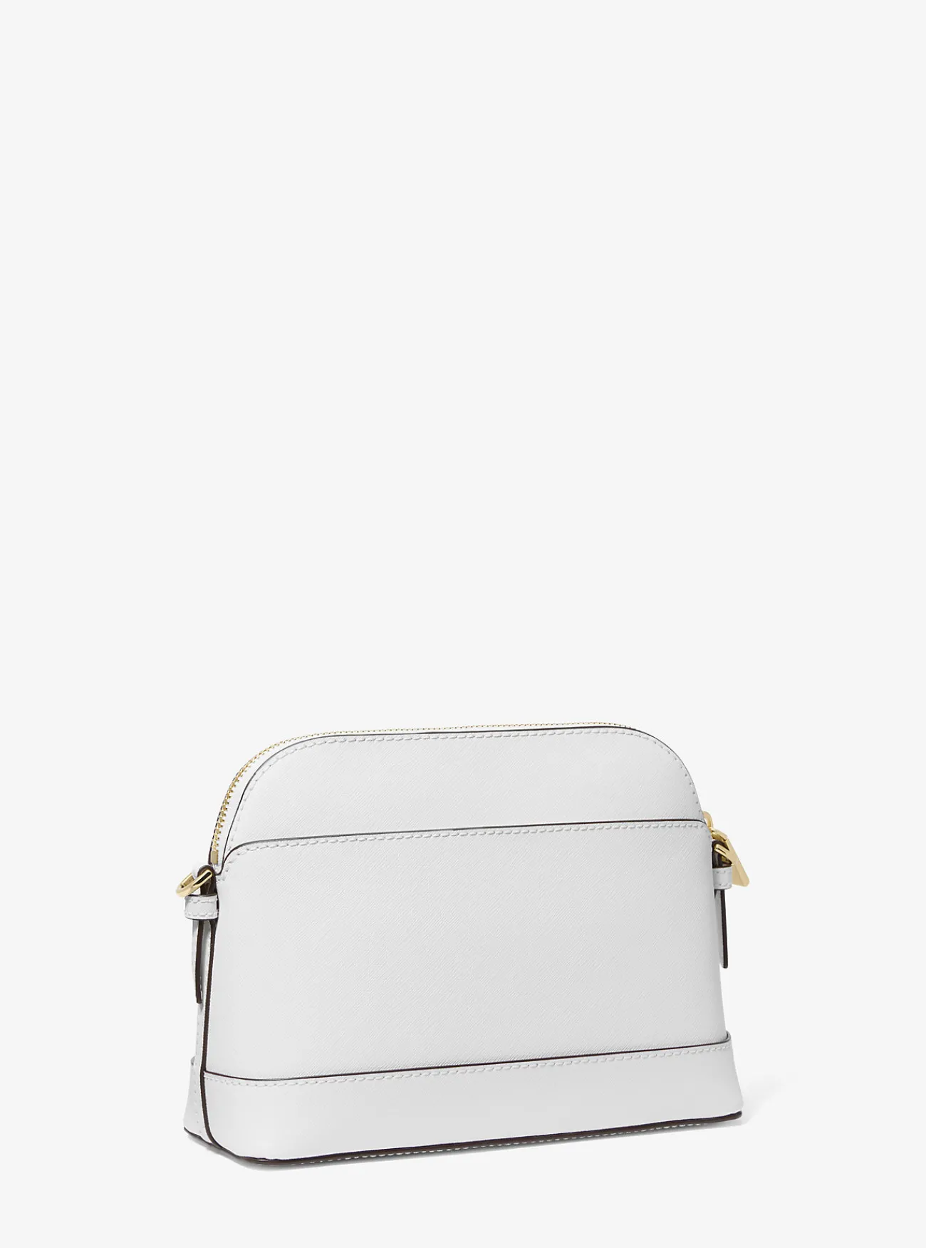 Michael Kors Crossbodytas van saffianoleer met ronde bovenkant, groot OPTISCHWIT Sale