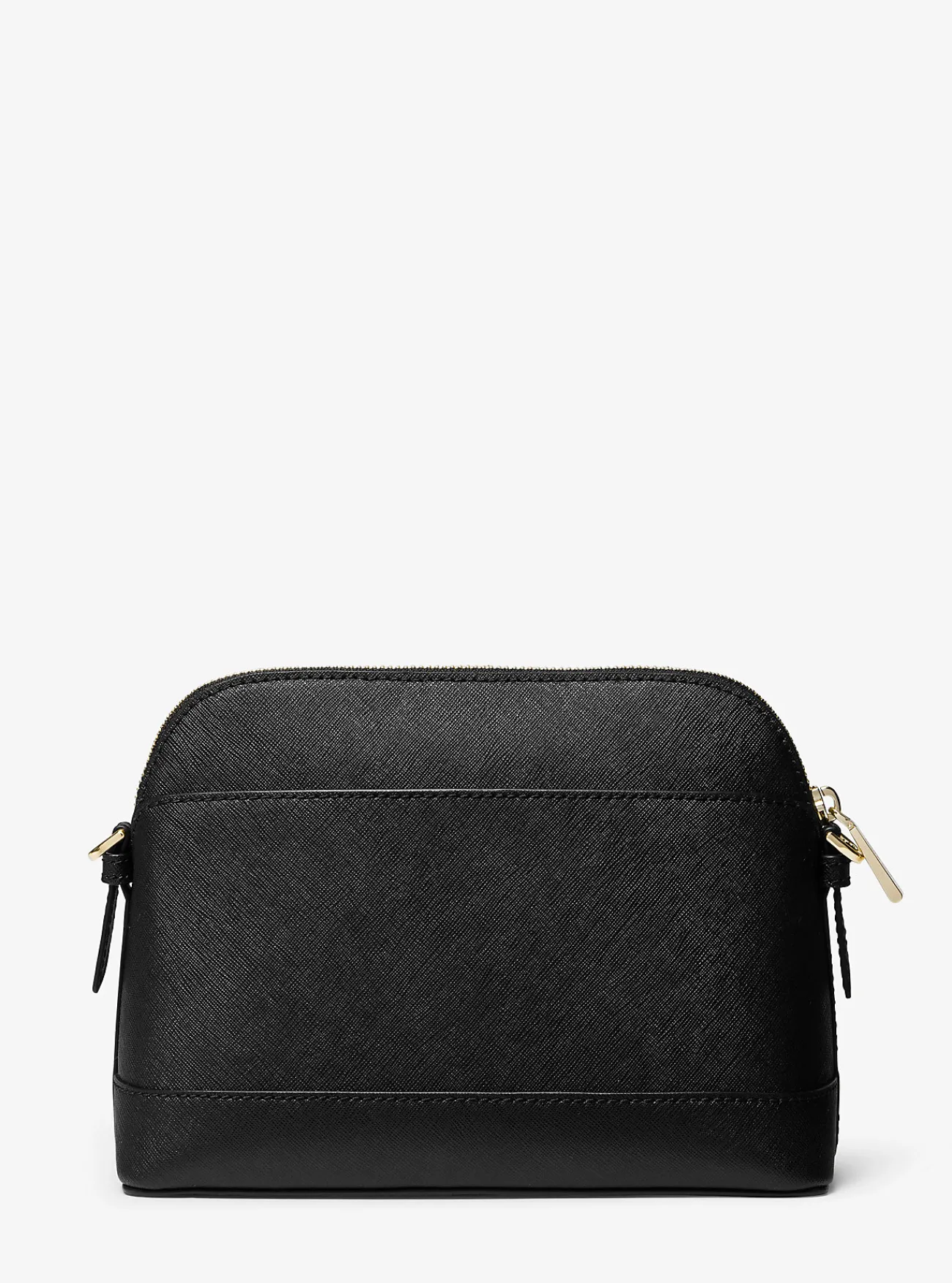 Michael Kors Crossbodytas van saffianoleer met ronde bovenkant, groot ZWART Discount
