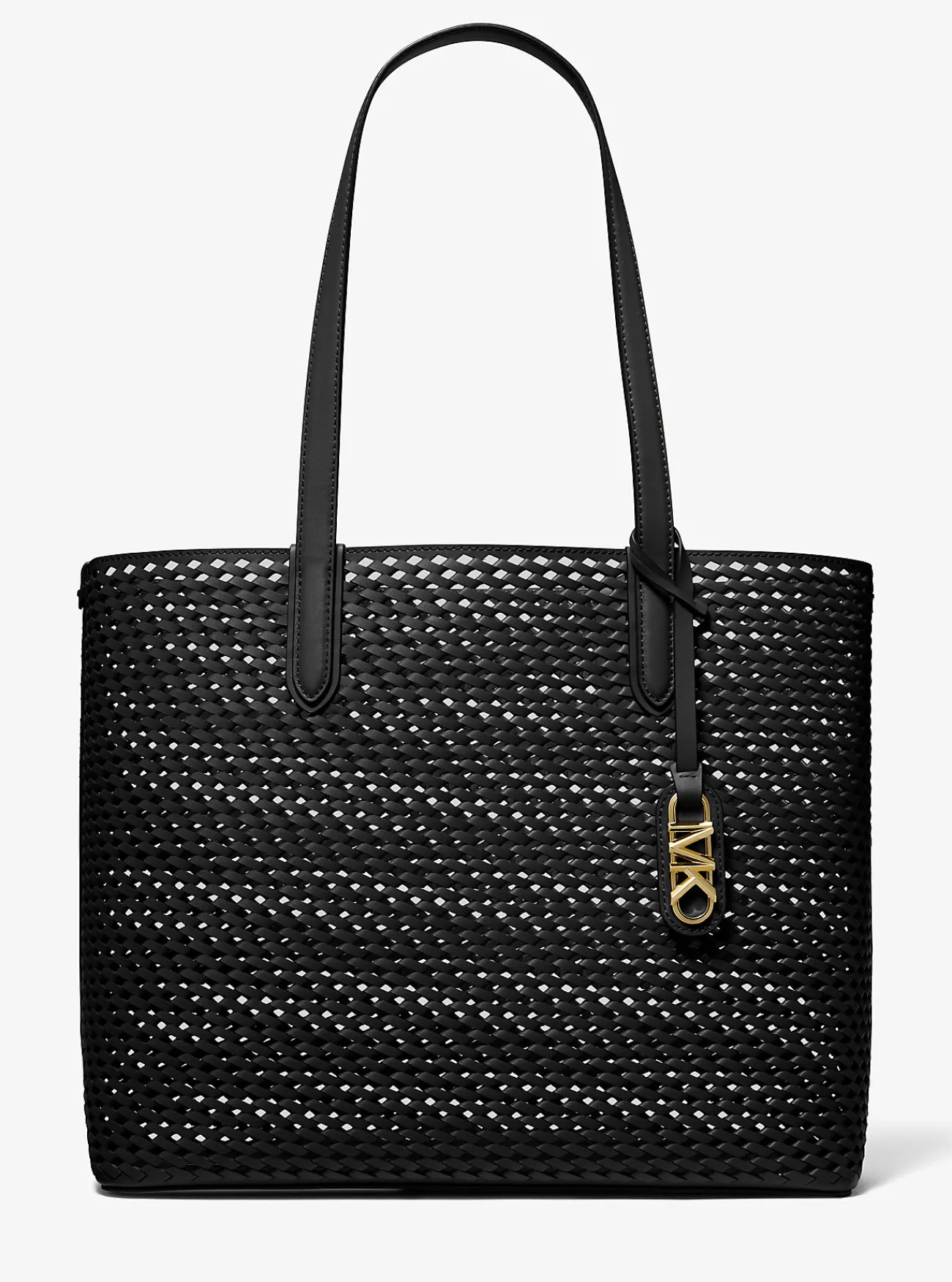 Michael Kors Draagtas Eliza van handgeweven leer, extra groot ZWART Outlet