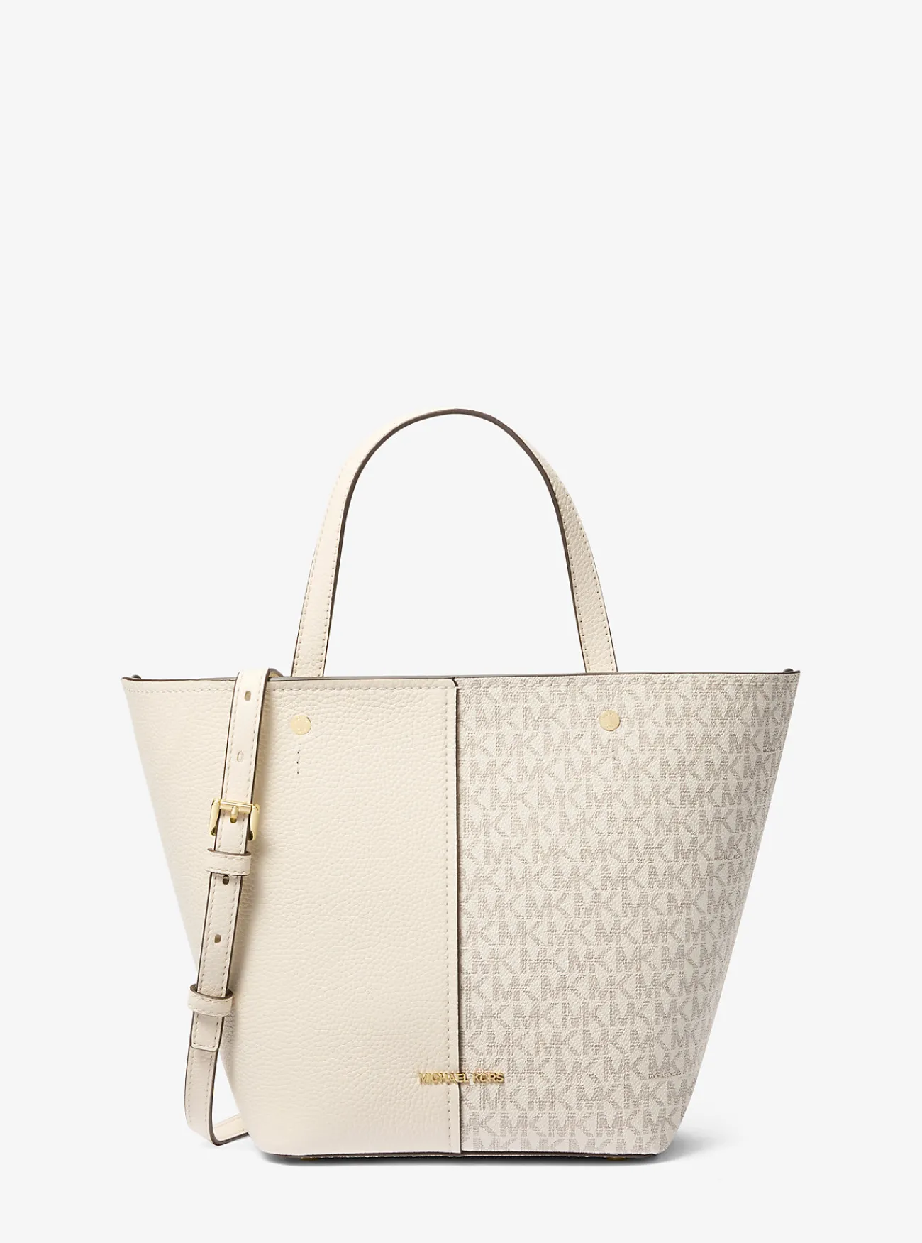 Michael Kors Draagtas Flora van canvas met kenmerkend logo en getrommeld leer, middelgroot Fashion
