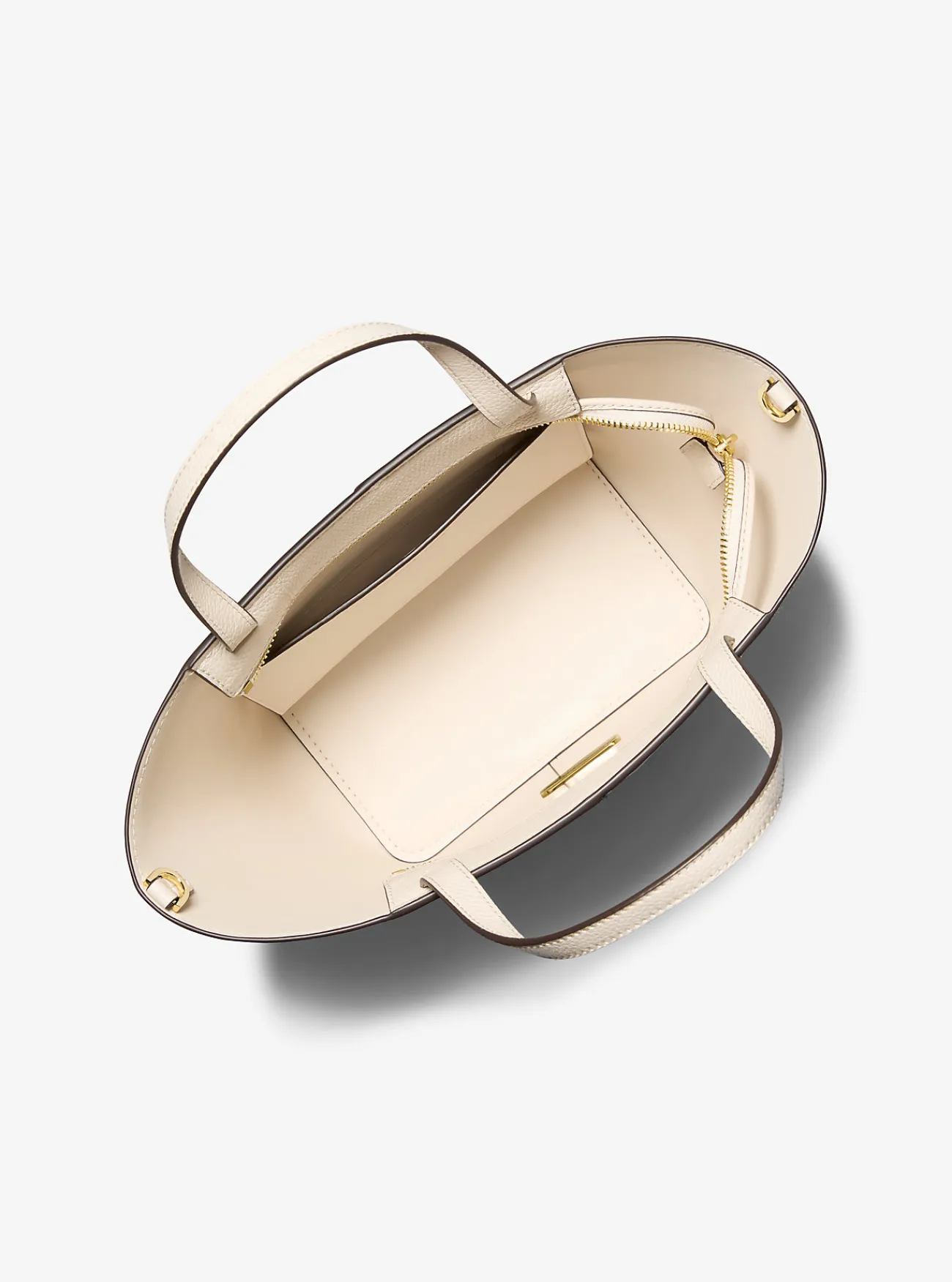 Michael Kors Draagtas Flora van canvas met kenmerkend logo en getrommeld leer, middelgroot Fashion