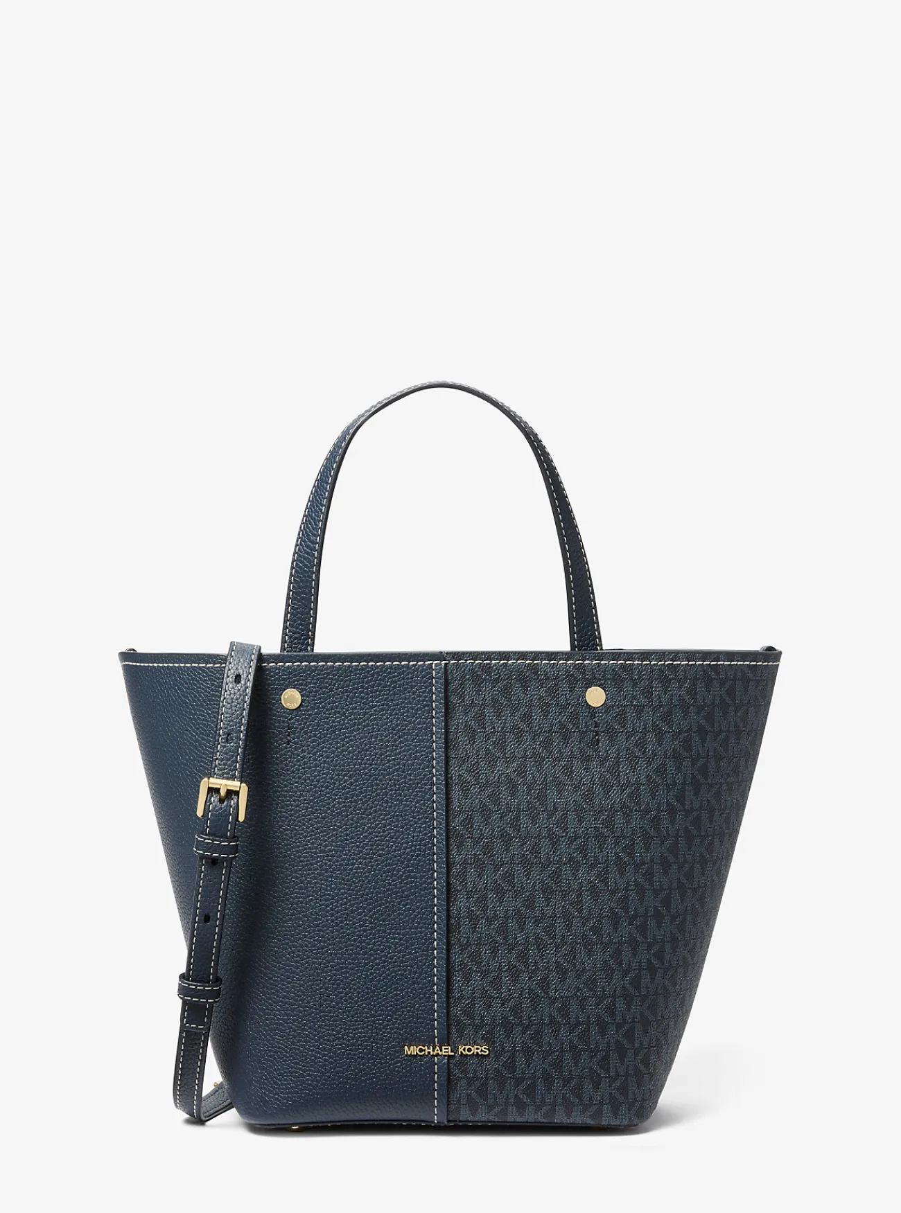 Michael Kors Draagtas Flora van canvas met kenmerkend logo en getrommeld leer, middelgroot Outlet