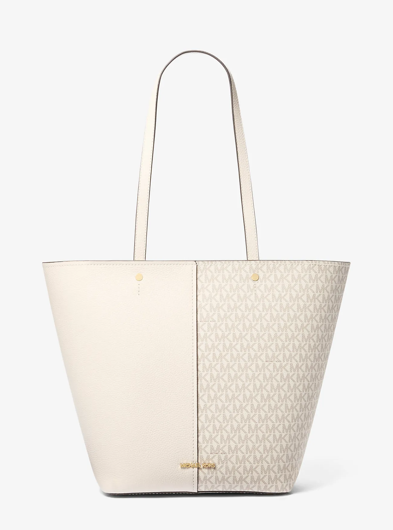 Michael Kors Draagtas Flora van canvas met kenmerkend logo en leer, groot Sale