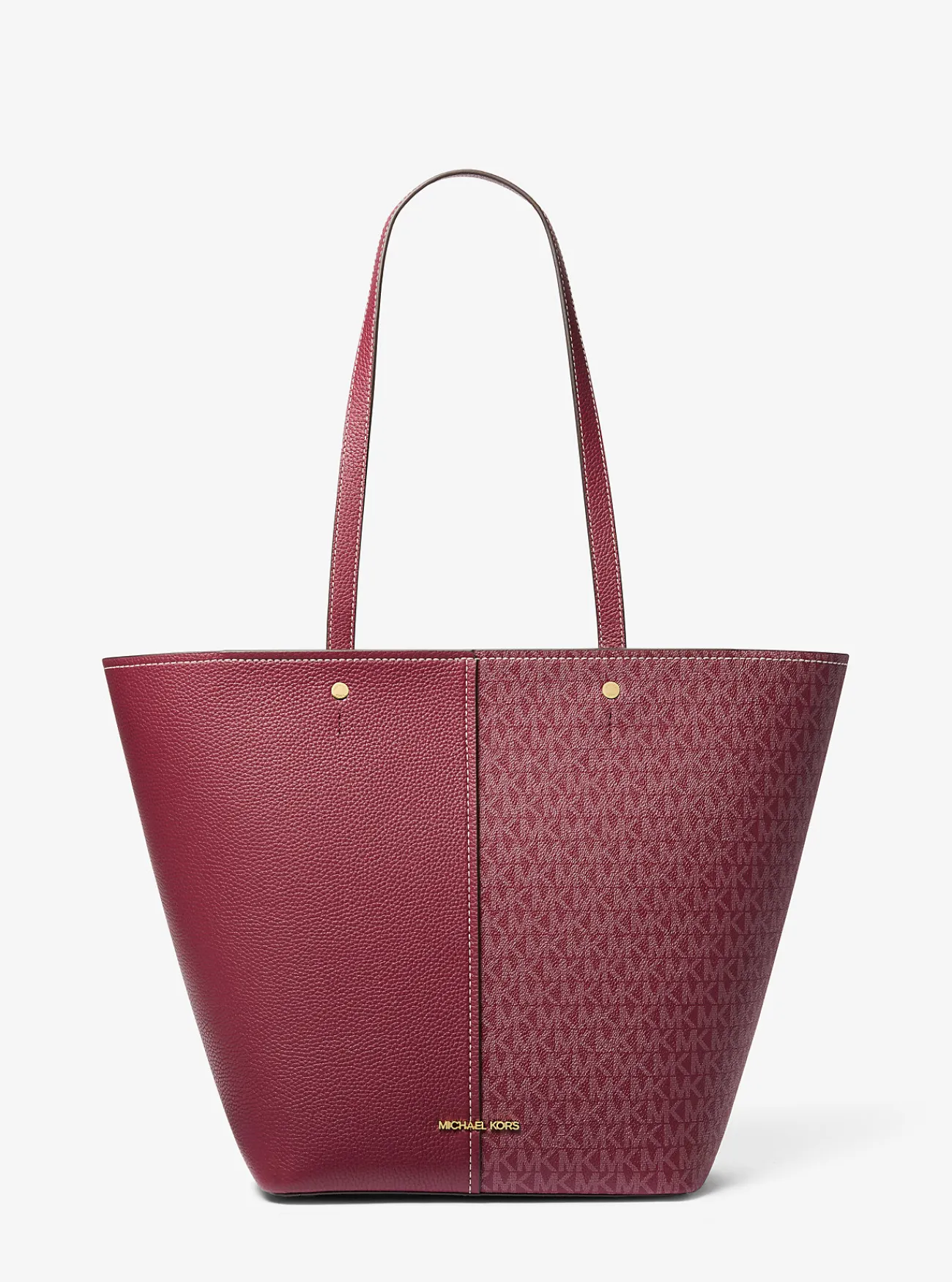 Michael Kors Draagtas Flora van canvas met kenmerkend logo en leer, groot Best