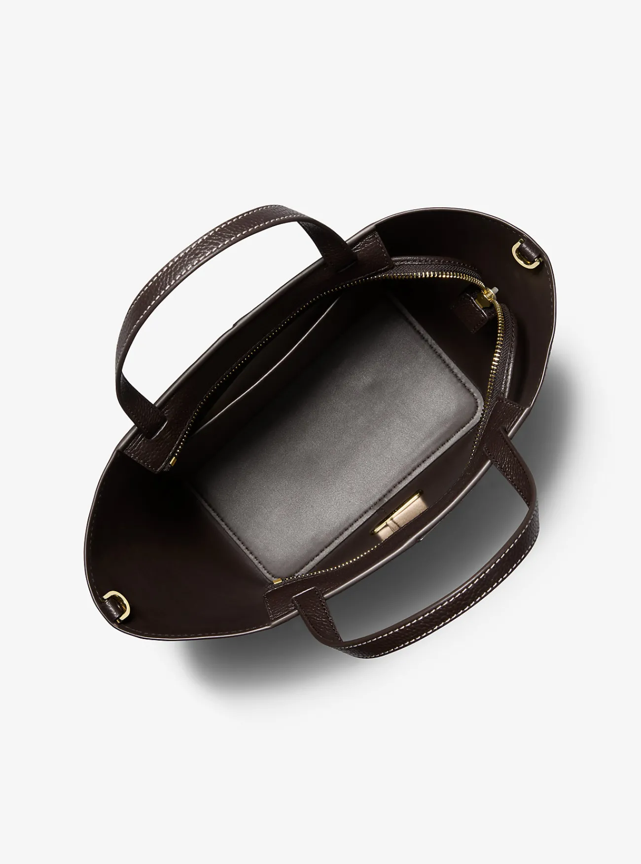 Michael Kors Draagtas Flora van canvas met kenmerkend logo en getrommeld leer, middelgroot BRUIN Fashion