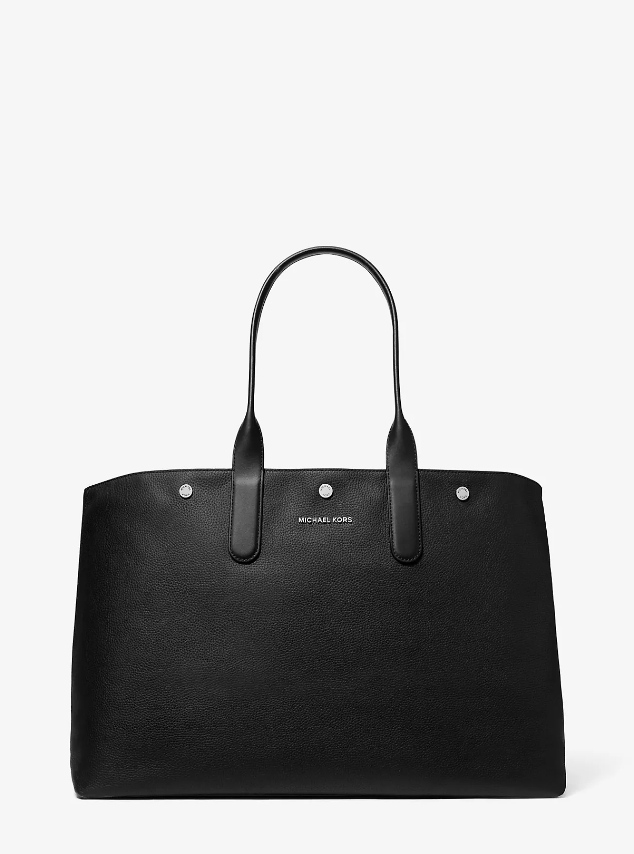 Michael Kors Draagtas Hudson van leer, oversized ZWART New