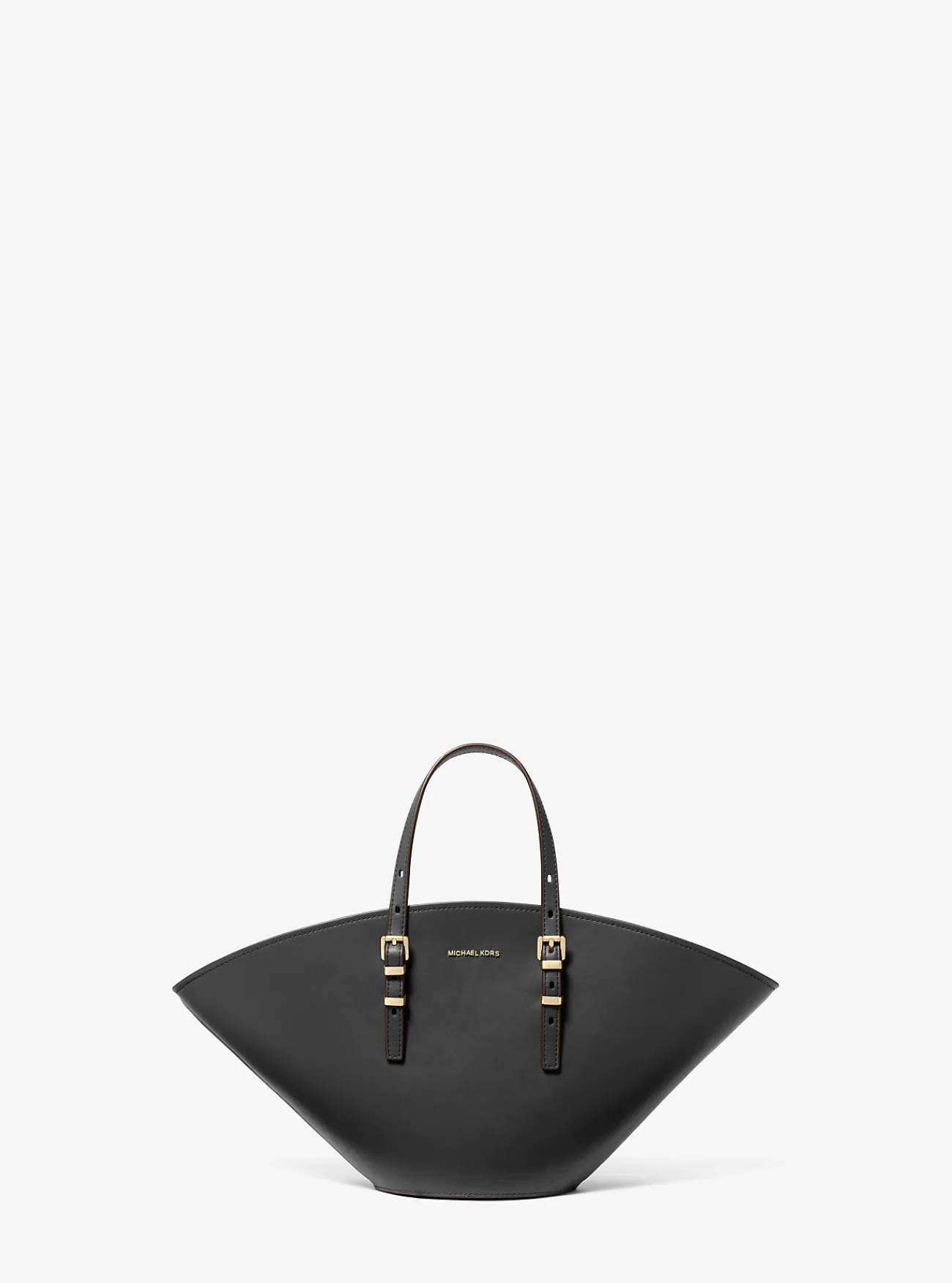 Michael Kors Draagtas Isa van leer, klein ZWART New