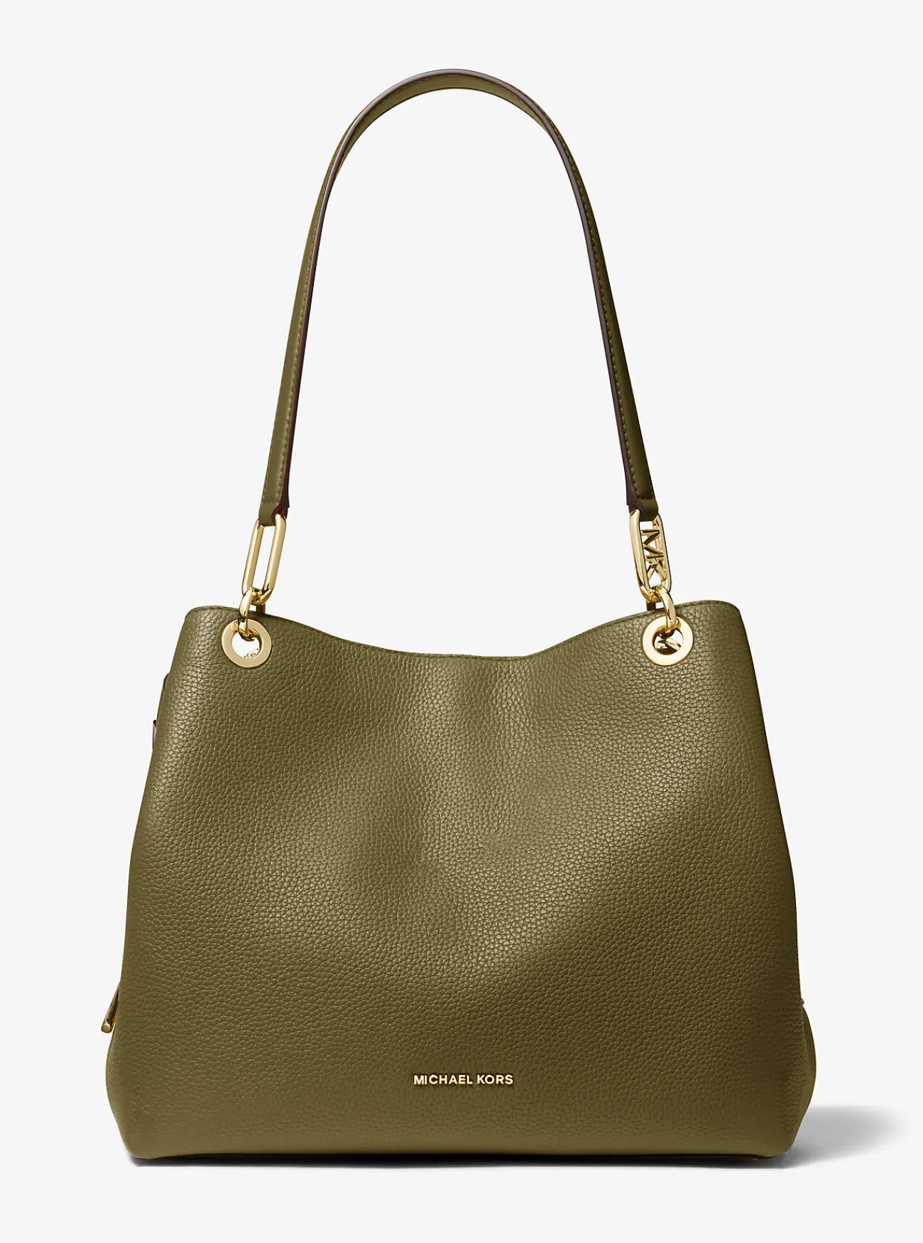 Michael Kors Draagtas Kensington van getrommeld leer, groot SAFARIGROEN Best