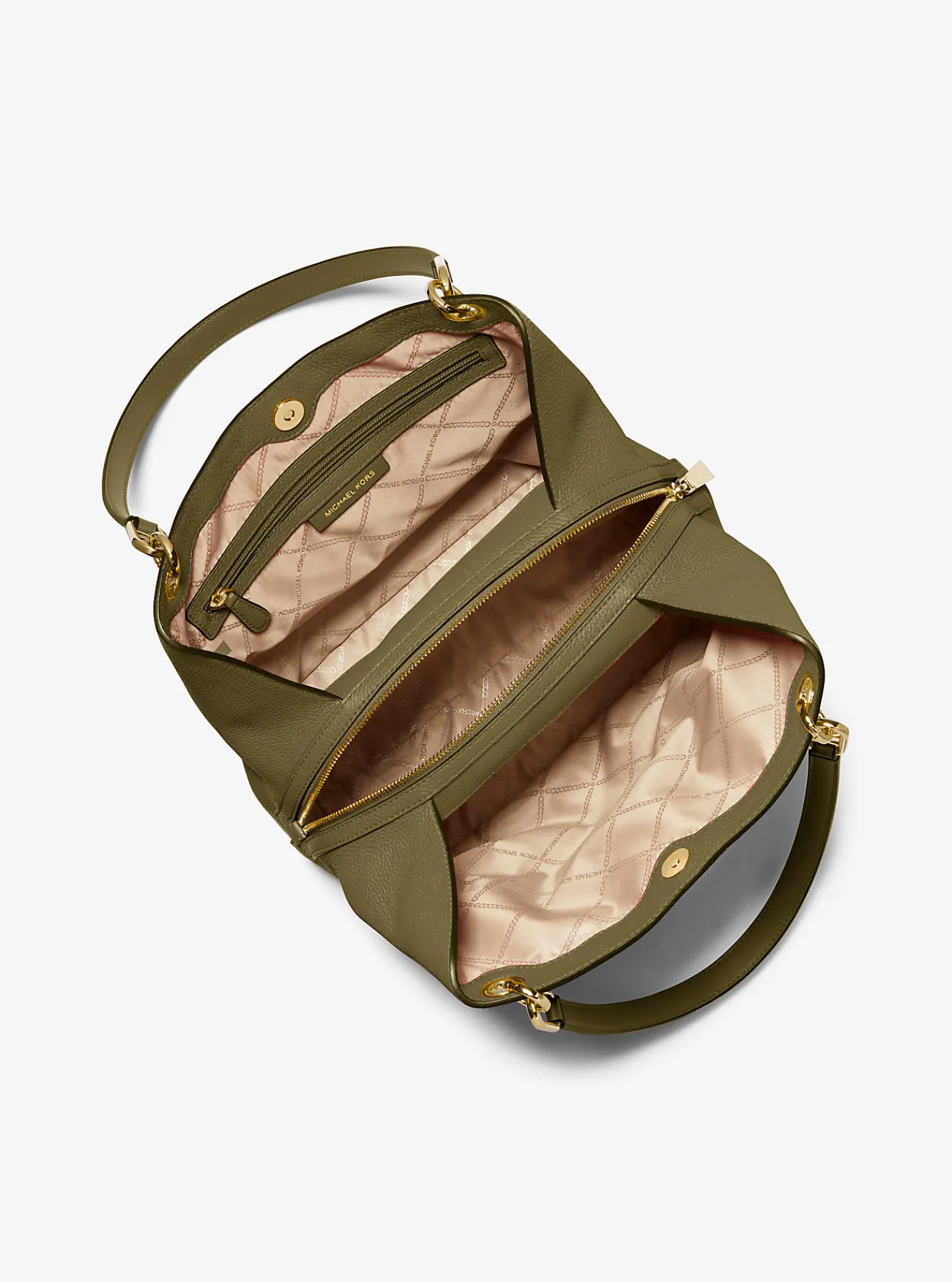 Michael Kors Draagtas Kensington van getrommeld leer, groot SAFARIGROEN Best