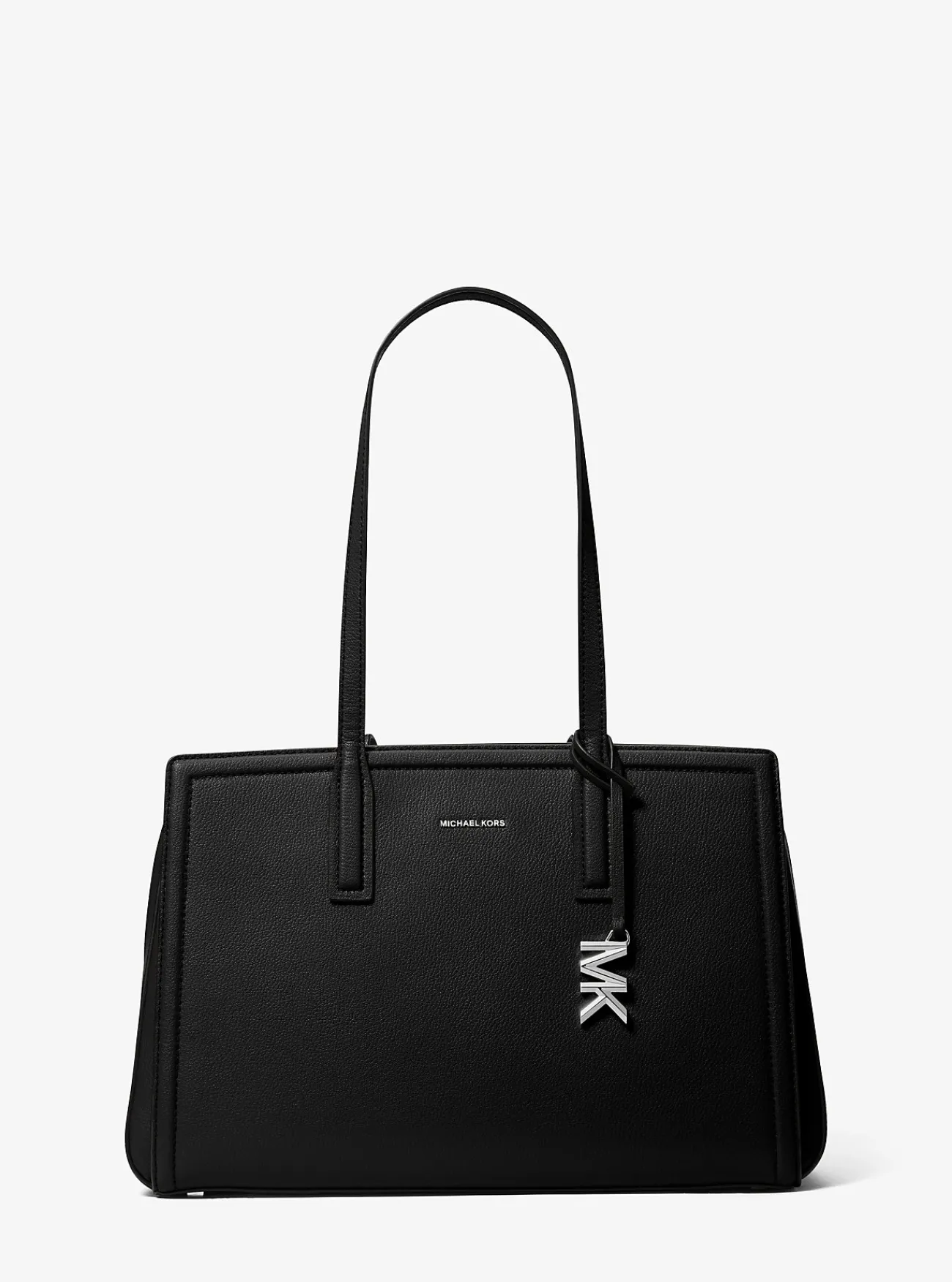 Michael Kors Draagtas Laila van getrommeld leer, middelgroot ZWART Sale
