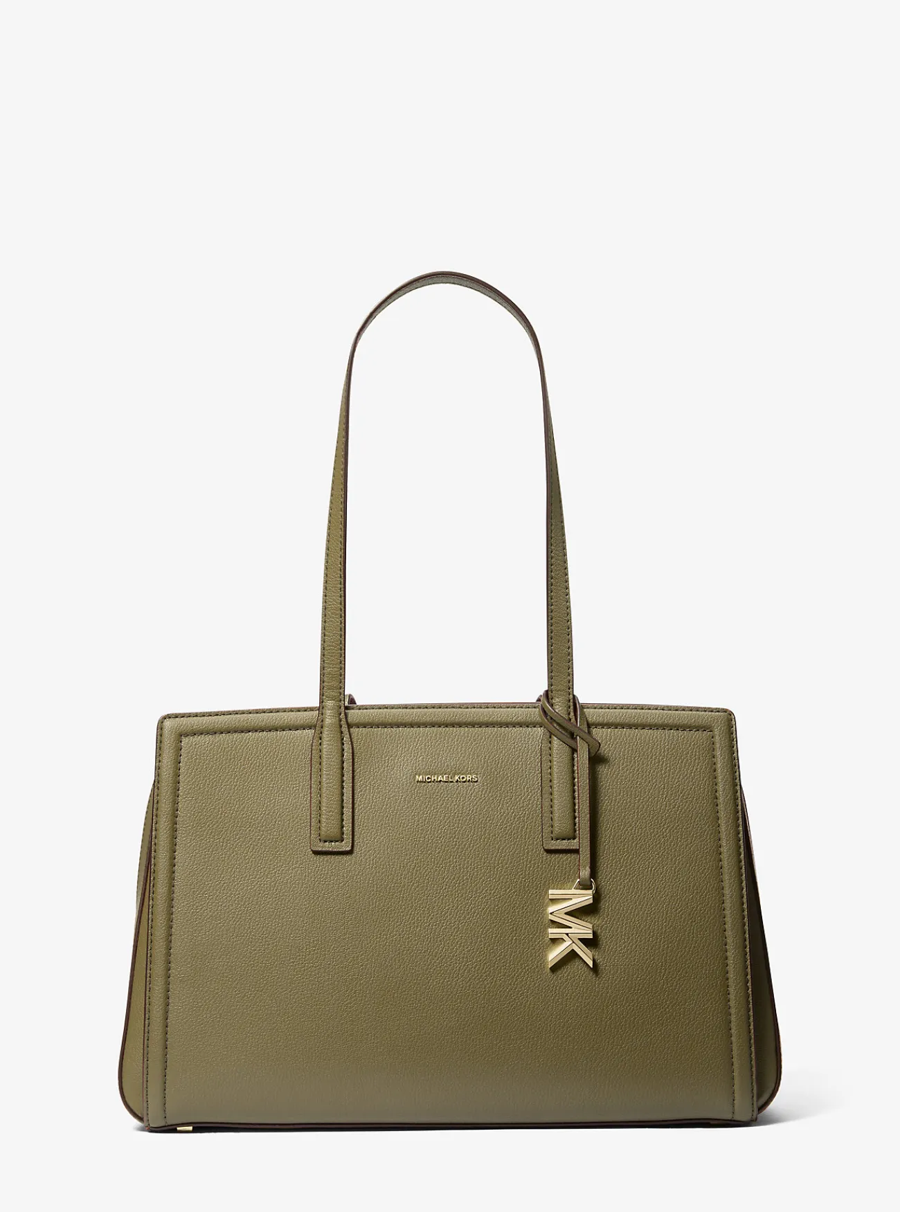 Michael Kors Draagtas Laila van leer, middelgroot SAFARIGROEN Online