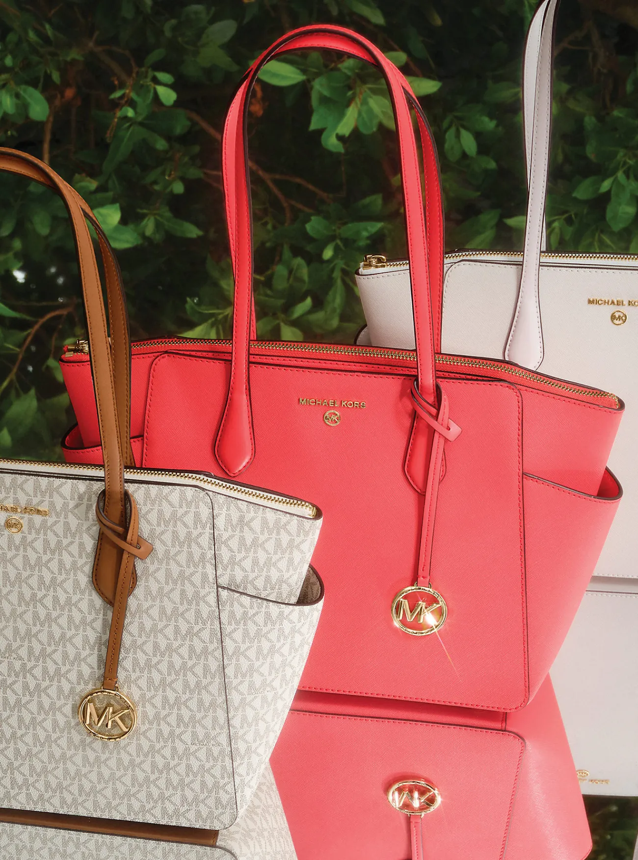 Michael Kors Draagtas Marilyn van saffianoleer, middelgroot OPTISCHWIT Hot