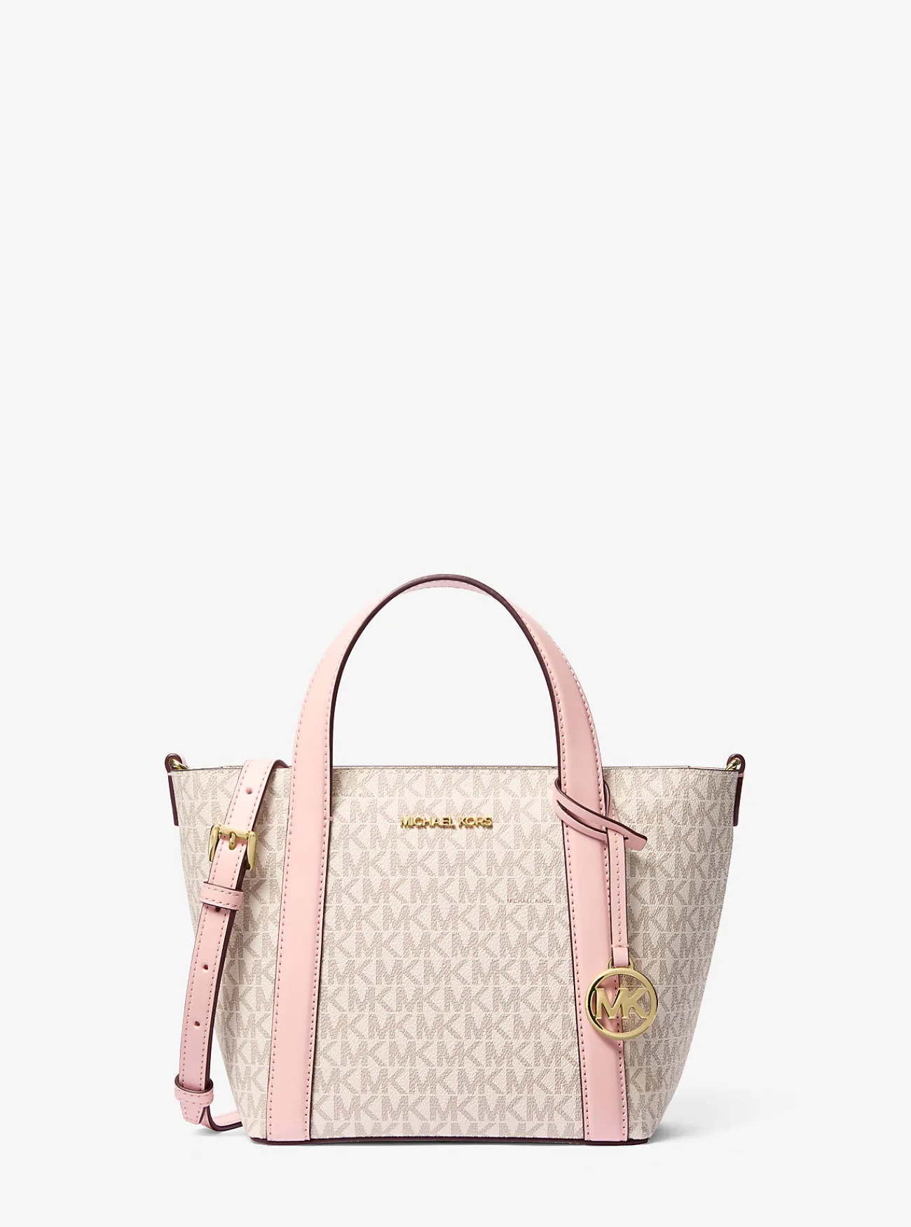 Michael Kors Draagtas Pratt met kenmerkend logo, klein POEDERROZEMULTI New