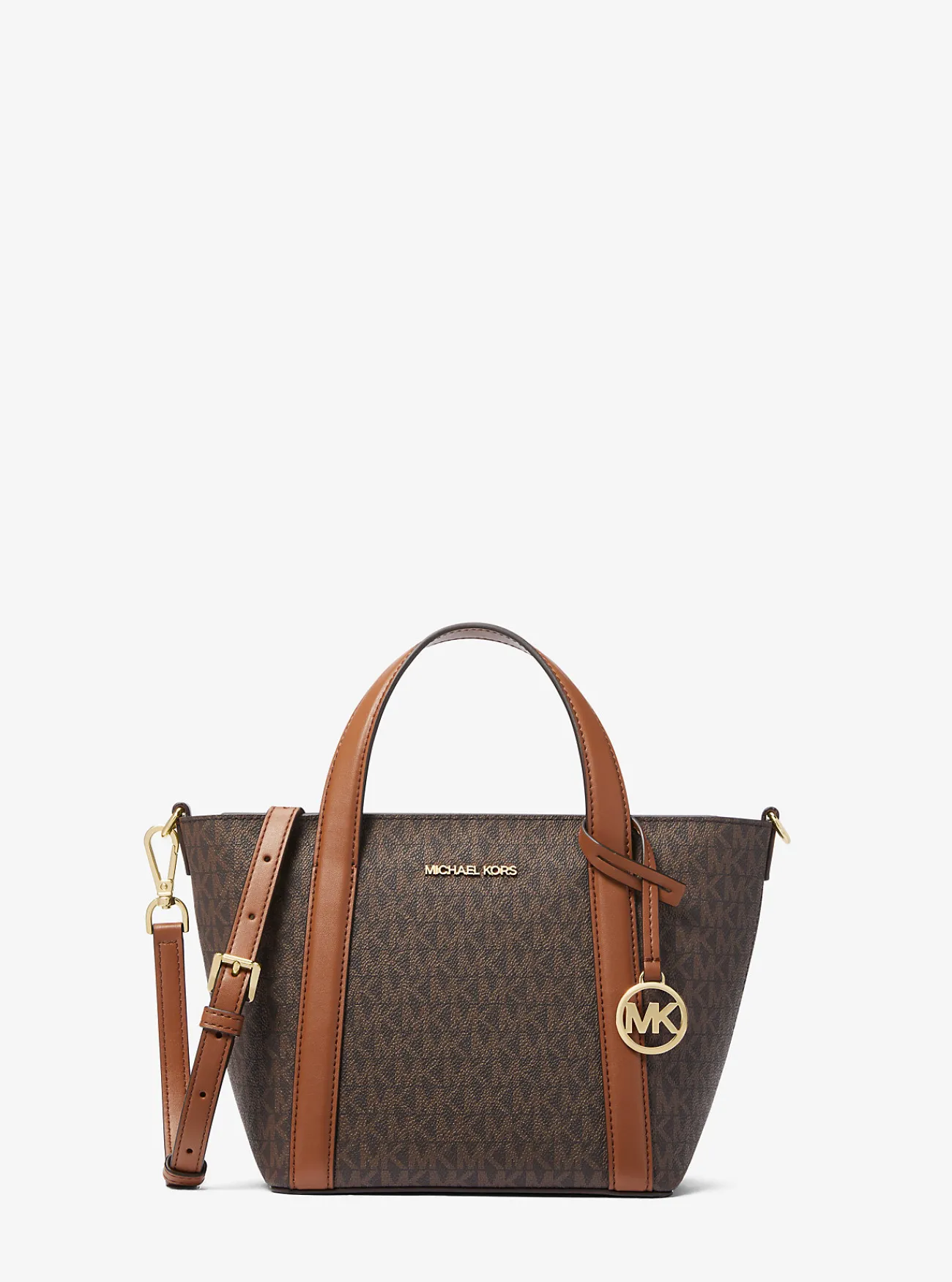 Michael Kors Draagtas Pratt met kenmerkend logo, klein BRUIN Discount